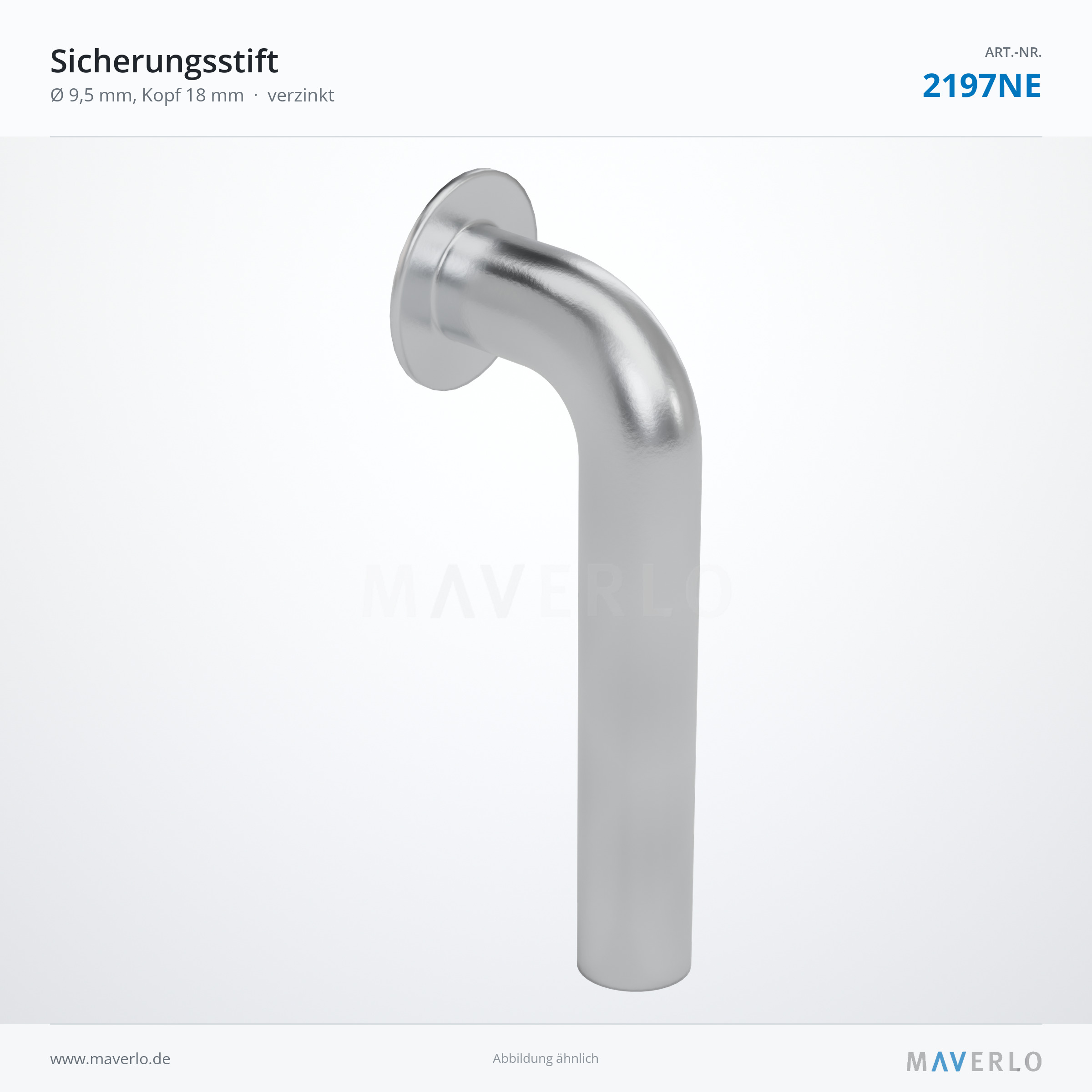 Sicherungsstift 9,5 mm, Kopf 18 mm, verzinkt – NEDCON NR1 Palettenregal, Art.-Nr. 2197NE (Perspektive)