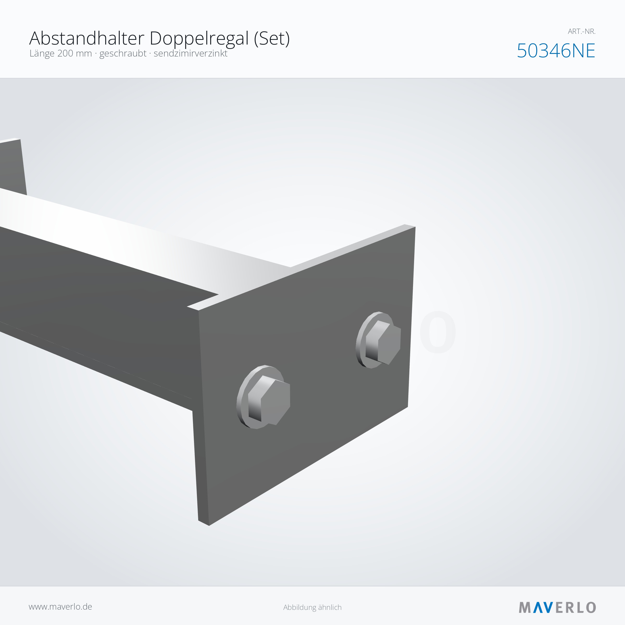 Abstandhalter Doppelregal 200 mm, verzinkt – NEDCON NR1 Palettenregal, Art.-Nr. 50346NE (Detailansicht)