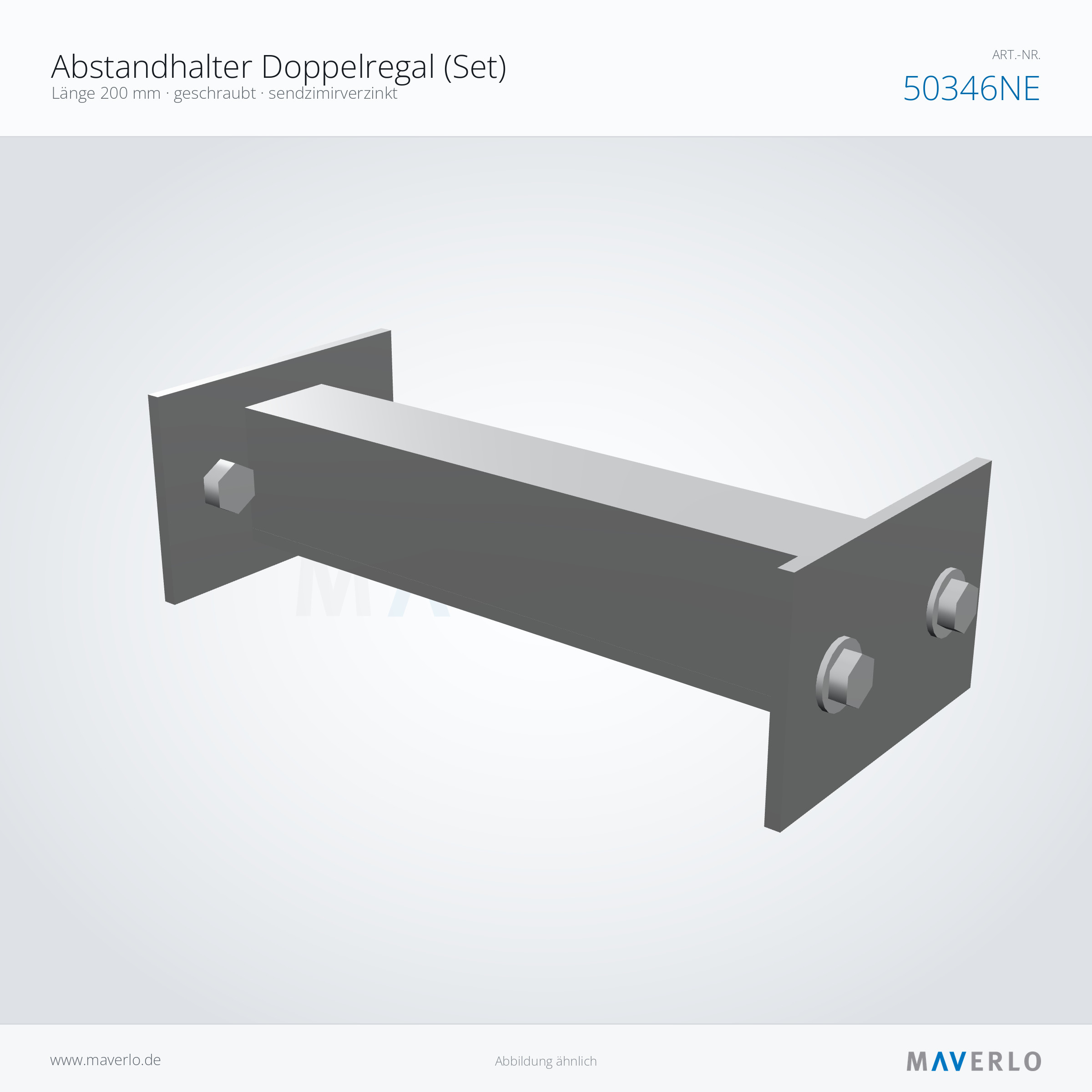 Abstandhalter Doppelregal 200 mm, verzinkt – NEDCON NR1 Palettenregal, Art.-Nr. 50346NE (Perspektive)
