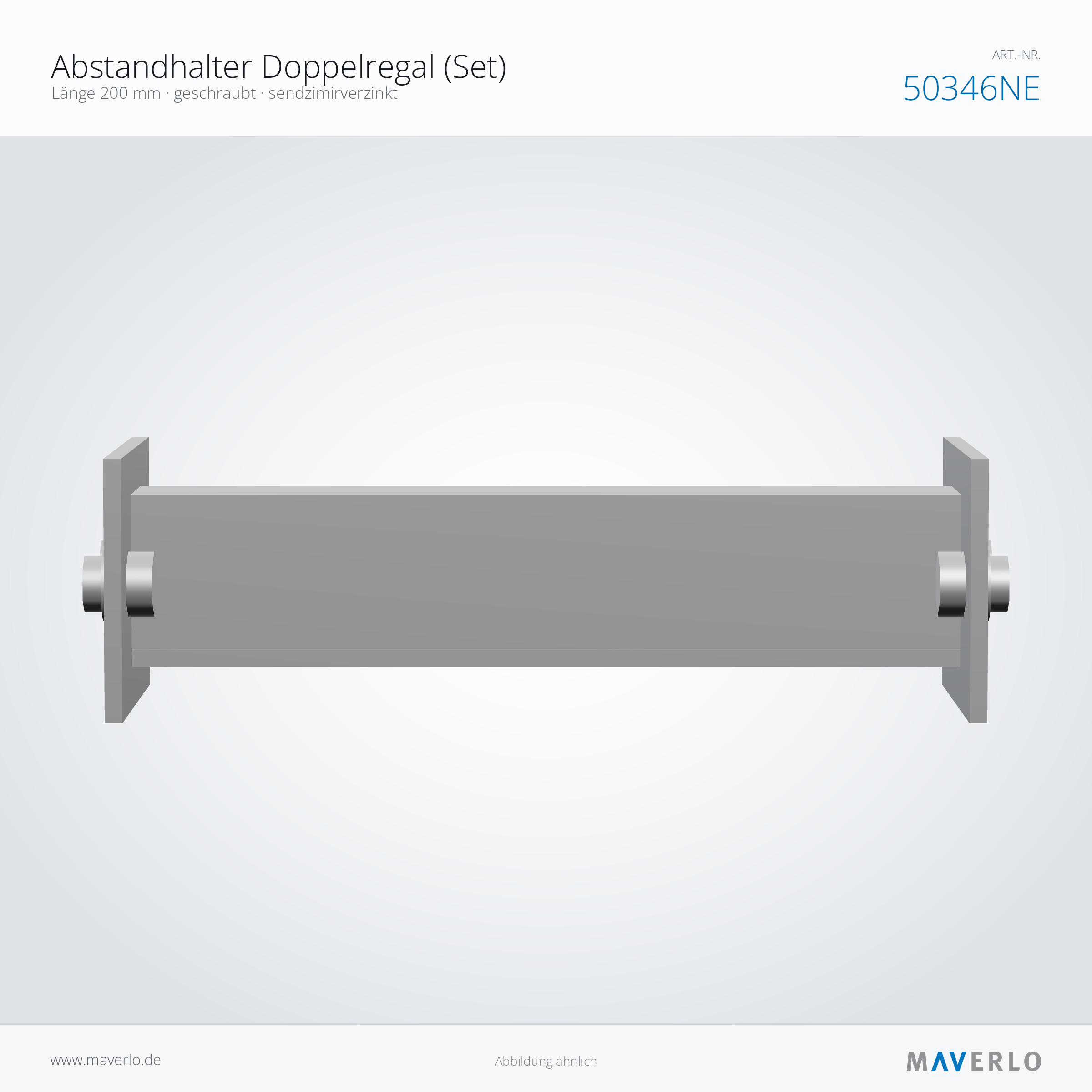 Abstandhalter Doppelregal 200 mm, verzinkt – NEDCON NR1 Palettenregal, Art.-Nr. 50346NE (Seitenansicht)