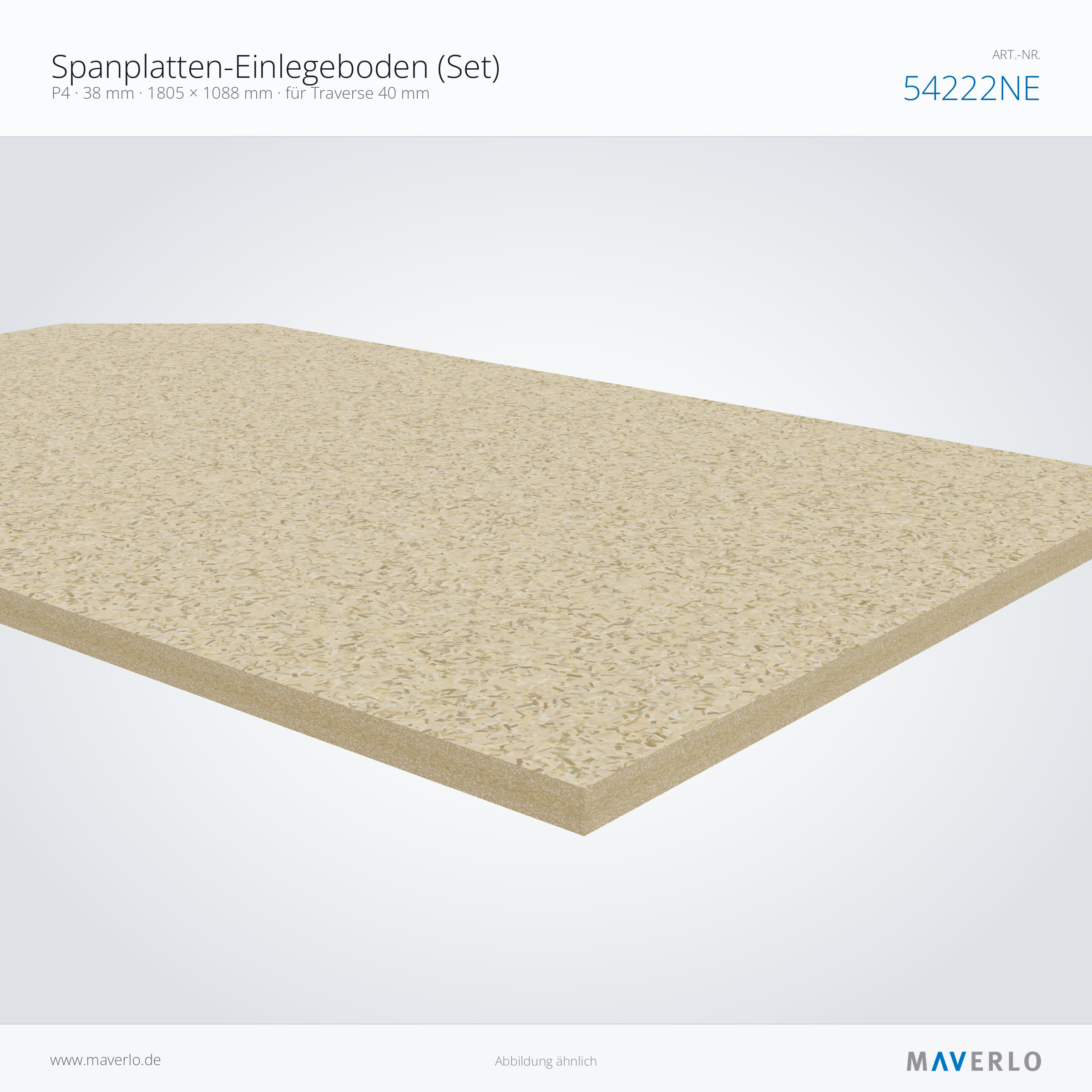 Spanplatten-Einlegeboden 1805 x 1088 mm, 38 mm, für Traverse 40 mm – NEDCON NR1 Palettenregal, Art.-Nr. 54222NE (Detailansicht)