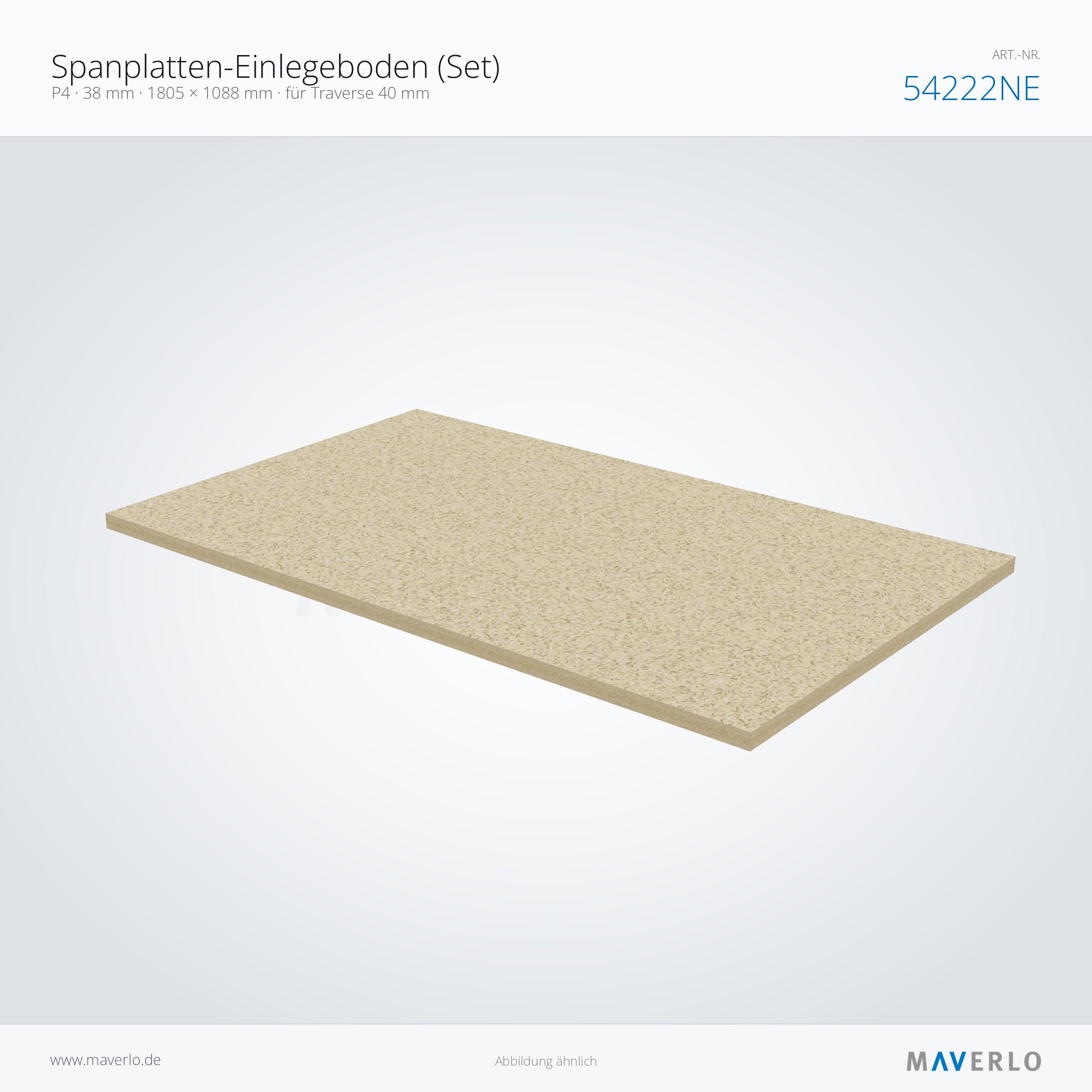 Spanplatten-Einlegeboden 1805 x 1088 mm, 38 mm, für Traverse 40 mm – NEDCON NR1 Palettenregal, Art.-Nr. 54222NE (Perspektive)