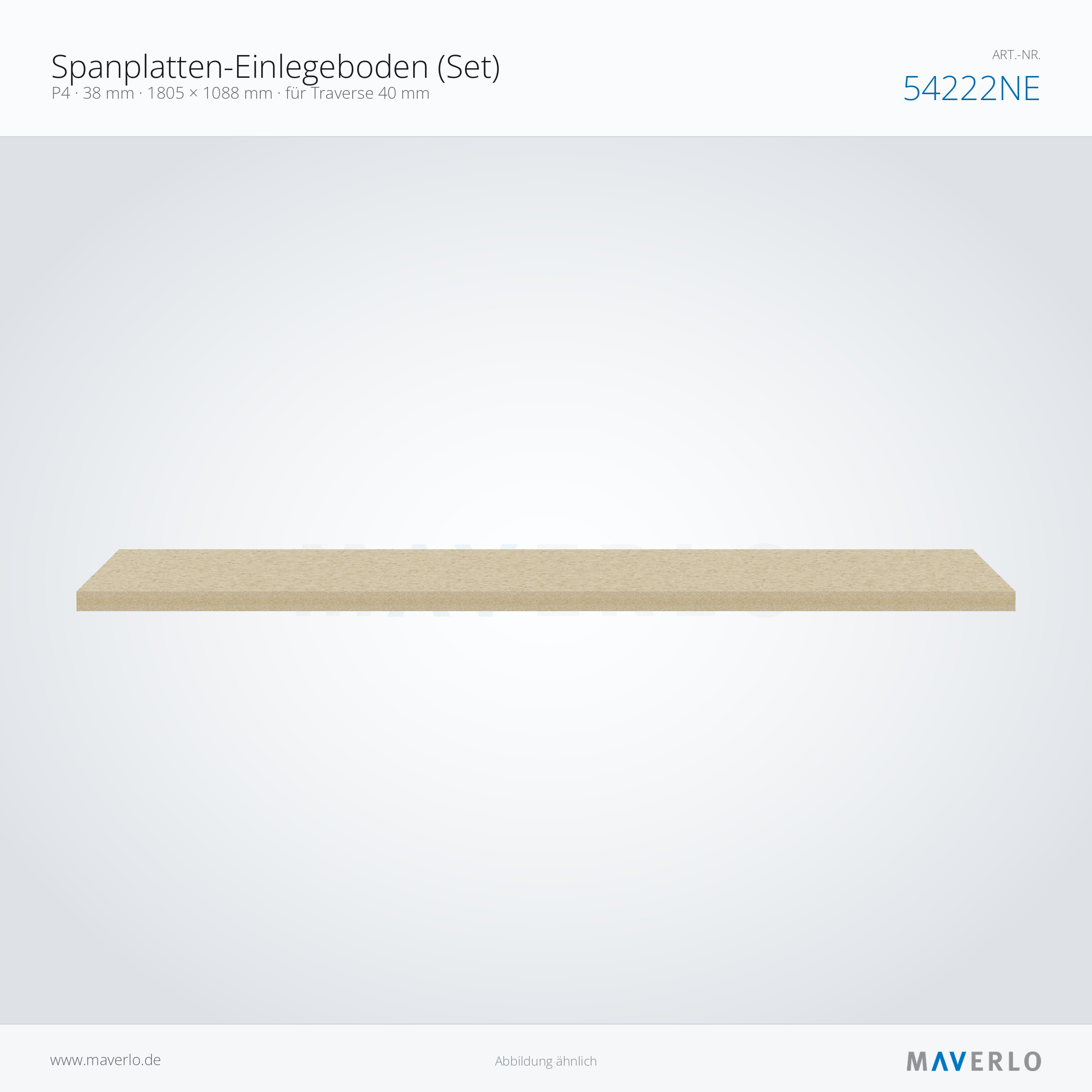 Spanplatten-Einlegeboden 1805 x 1088 mm, 38 mm, für Traverse 40 mm – NEDCON NR1 Palettenregal, Art.-Nr. 54222NE (Seitenansicht)