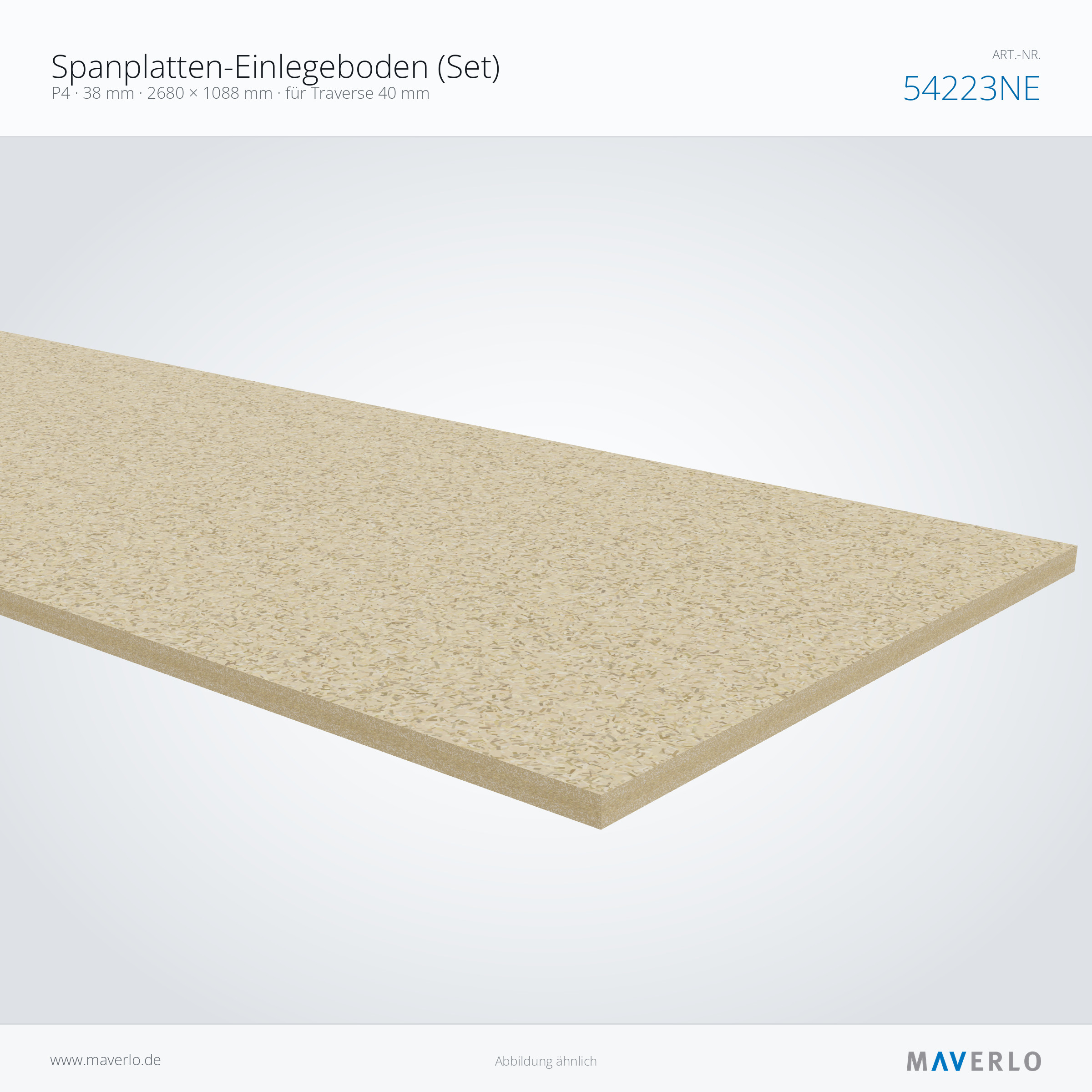 Spanplatten-Einlegeboden 2680 x 1088 mm, 38 mm, für Traverse 40 mm – NEDCON NR1 Palettenregal, Art.-Nr. 54223NE (Detailansicht)