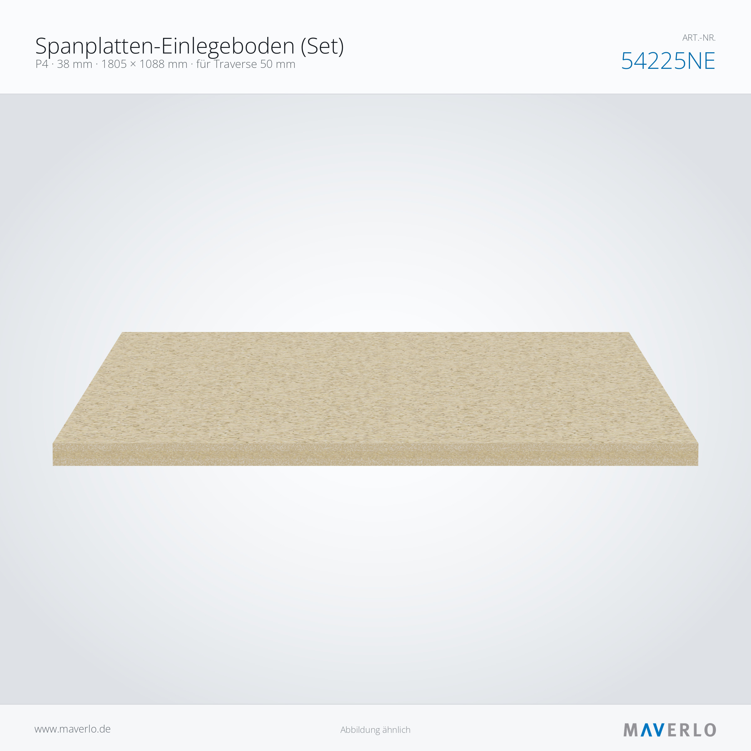 Spanplatten-Einlegeboden 1805 x 1088 mm, 38 mm, für Traverse 50 mm – NEDCON NR1 Palettenregal, Art.-Nr. 54225NE (Queransicht)
