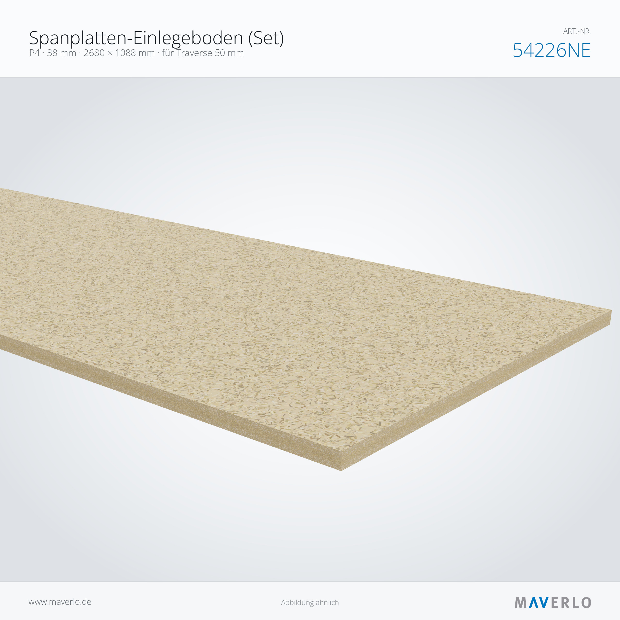 Spanplatten-Einlegeboden 2680 x 1088 mm, 38 mm, für Traverse 50 mm – NEDCON NR1 Palettenregal, Art.-Nr. 54226NE (Detailansicht)