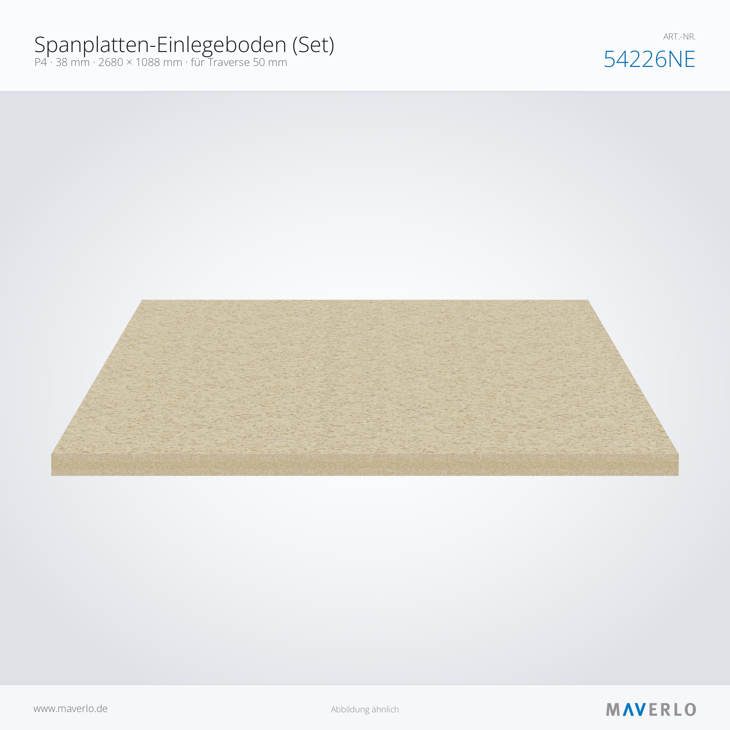 Spanplatten-Einlegeboden 2680 x 1088 mm, 38 mm, für Traverse 50 mm – NEDCON NR1 Palettenregal, Art.-Nr. 54226NE (Queransicht)