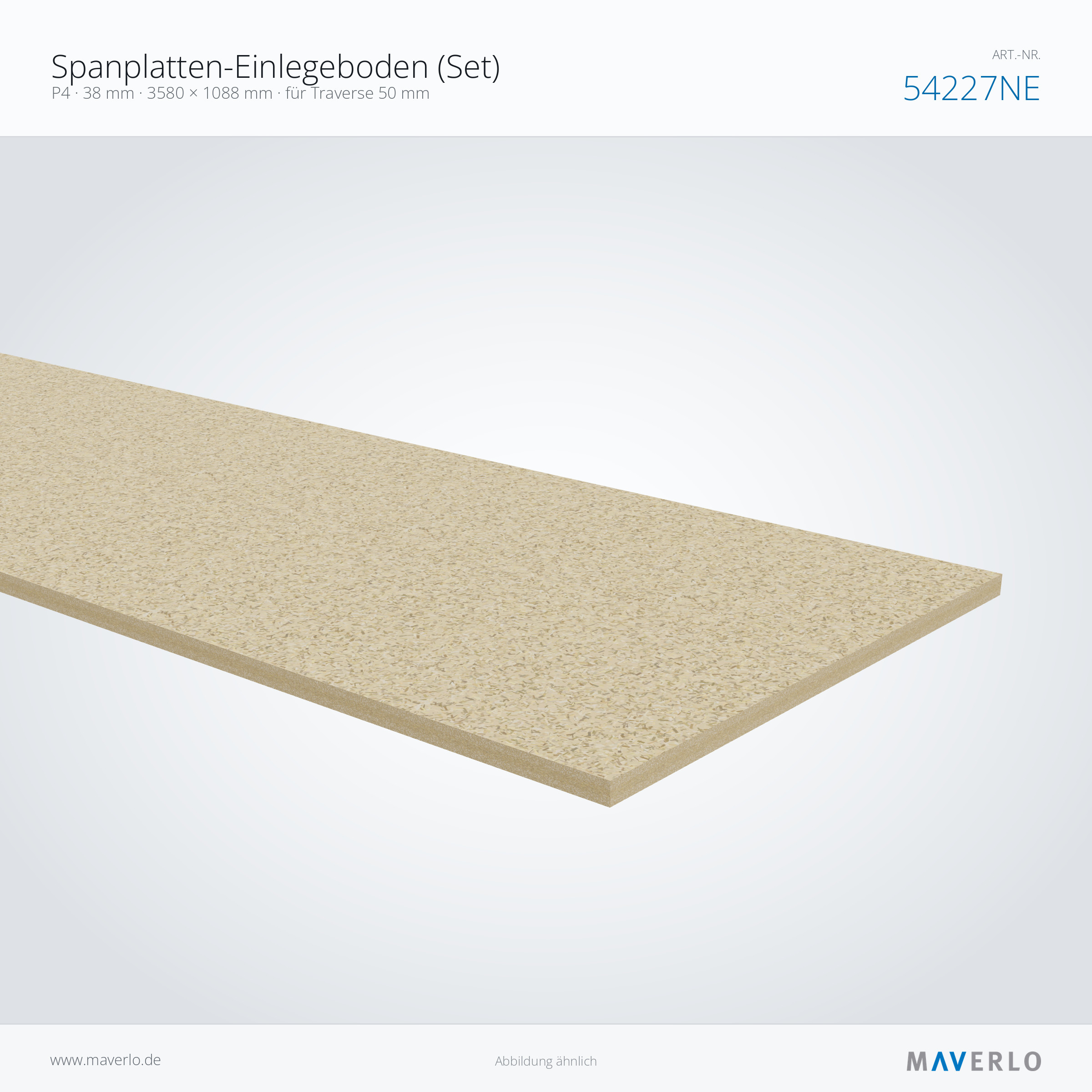 Spanplatten-Einlegeboden 3580 x 1088 mm, 38 mm, für Traverse 50 mm – NEDCON NR1 Palettenregal, Art.-Nr. 54227NE (Detailansicht)