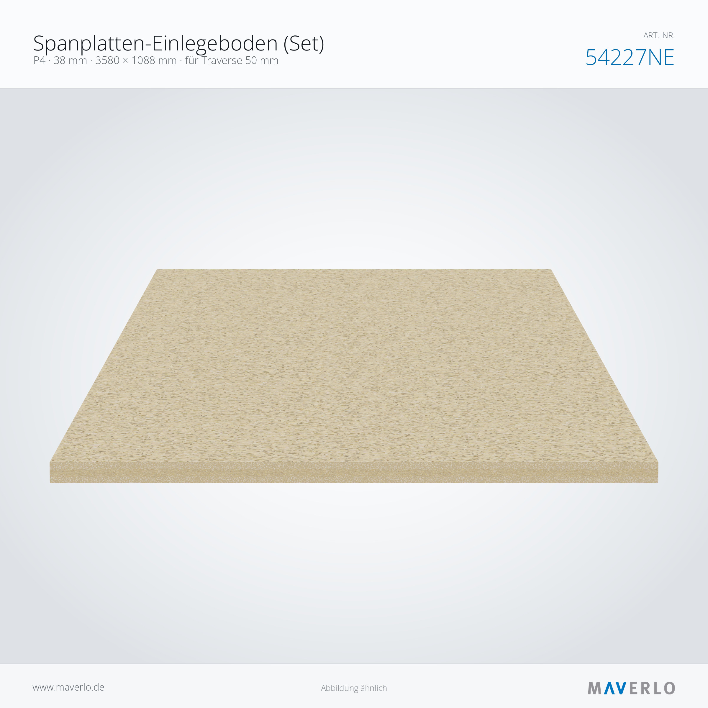Spanplatten-Einlegeboden 3580 x 1088 mm, 38 mm, für Traverse 50 mm – NEDCON NR1 Palettenregal, Art.-Nr. 54227NE (Queransicht)