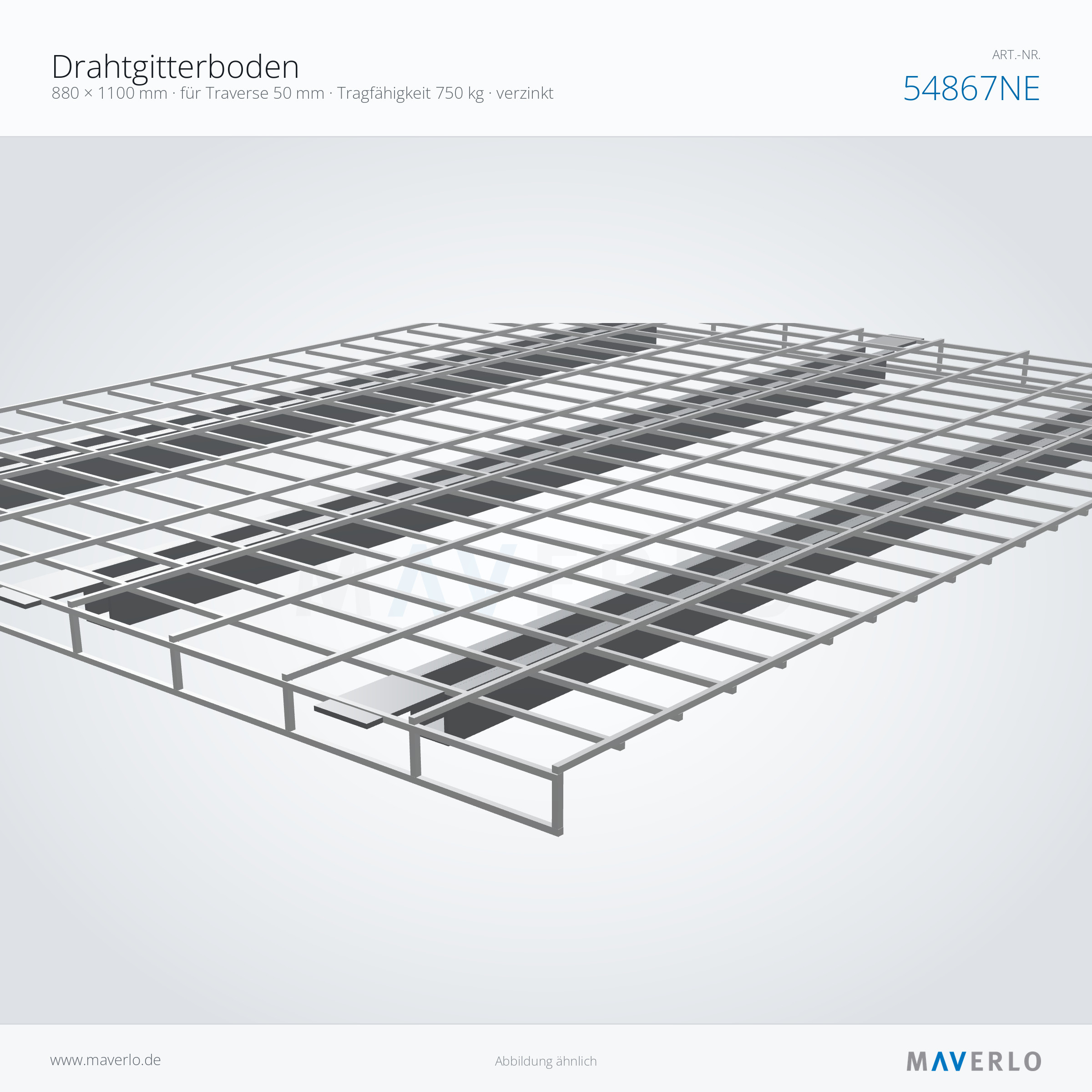 Drahtgitterboden 880 x 1100 mm, 750 kg – NEDCON NR1 Palettenregal, Art.-Nr. 54867NE (Detailansicht)