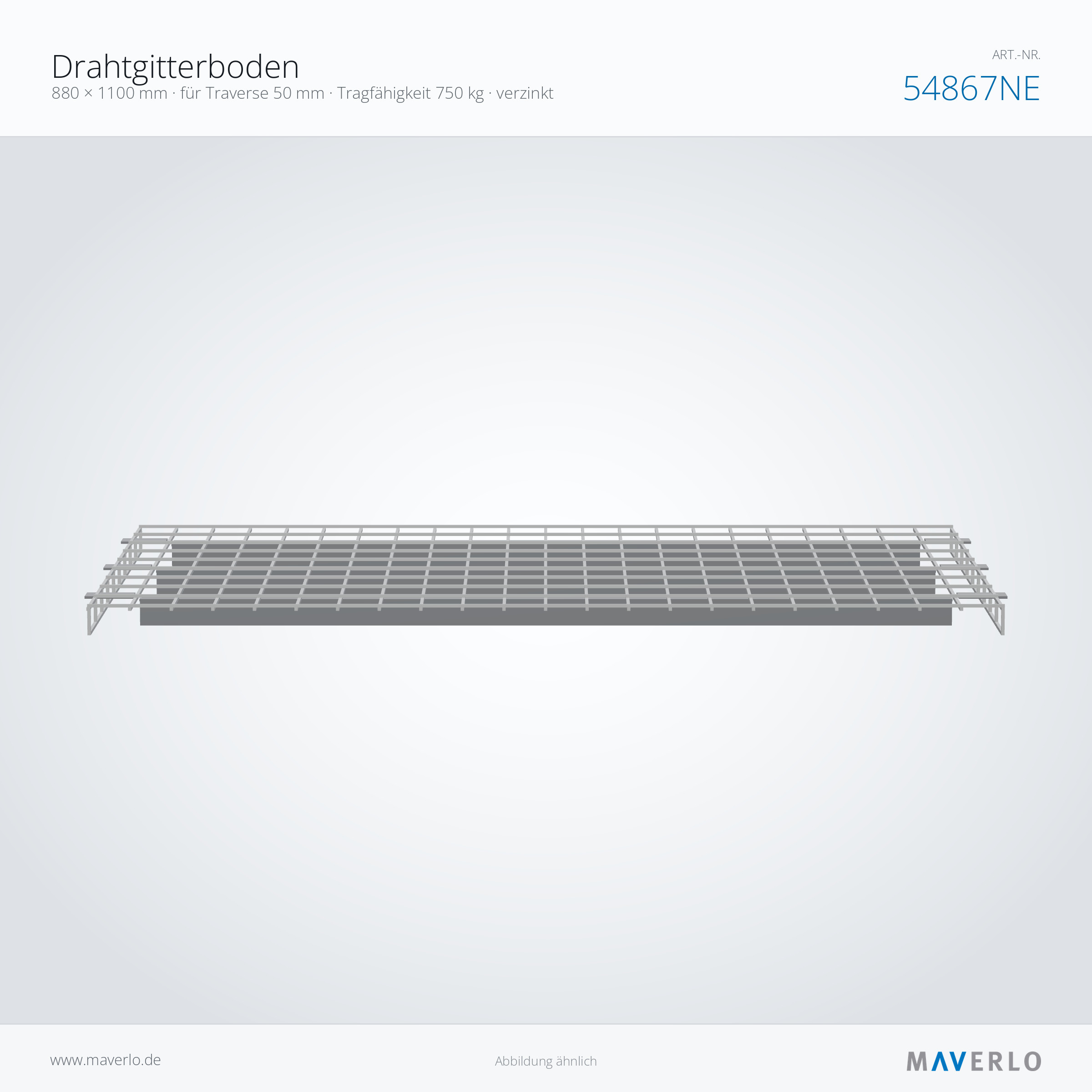 Drahtgitterboden 880 x 1100 mm, 750 kg – NEDCON NR1 Palettenregal, Art.-Nr. 54867NE (Queransicht)