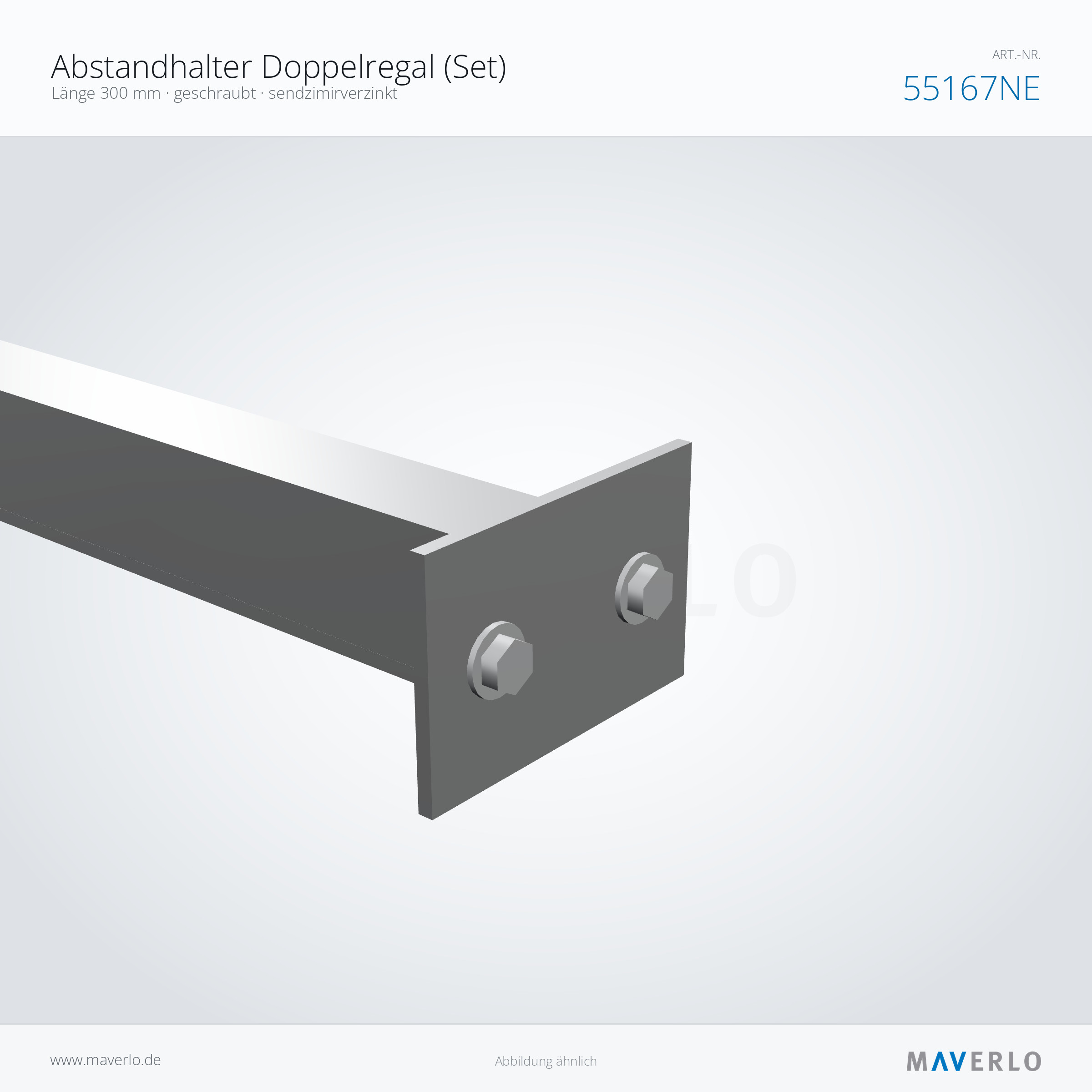 Abstandhalter Doppelregal 300 mm, verzinkt – NEDCON NR1 Palettenregal, Art.-Nr. 55167NE (Detailansicht)