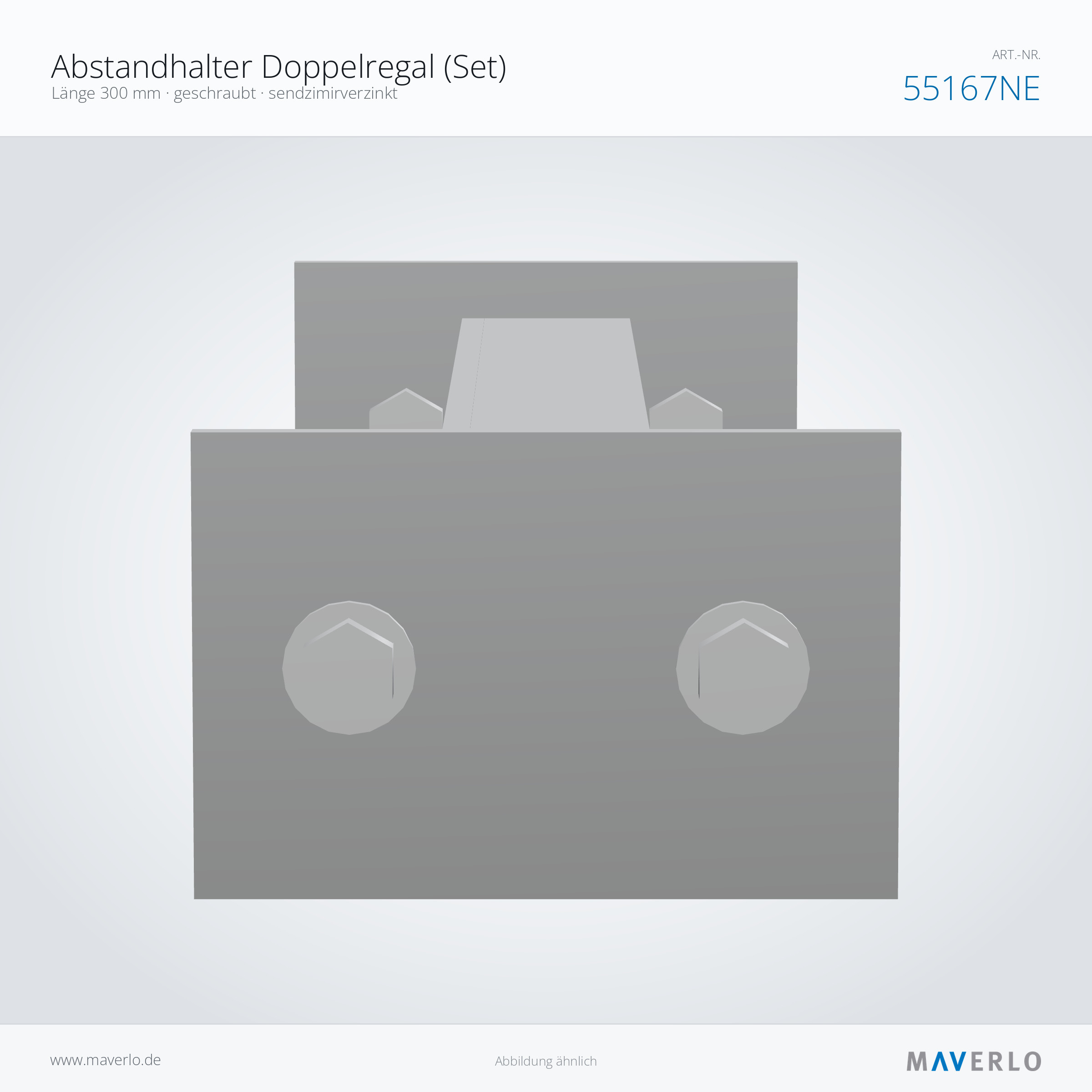 Abstandhalter Doppelregal 300 mm, verzinkt – NEDCON NR1 Palettenregal, Art.-Nr. 55167NE (Queransicht)
