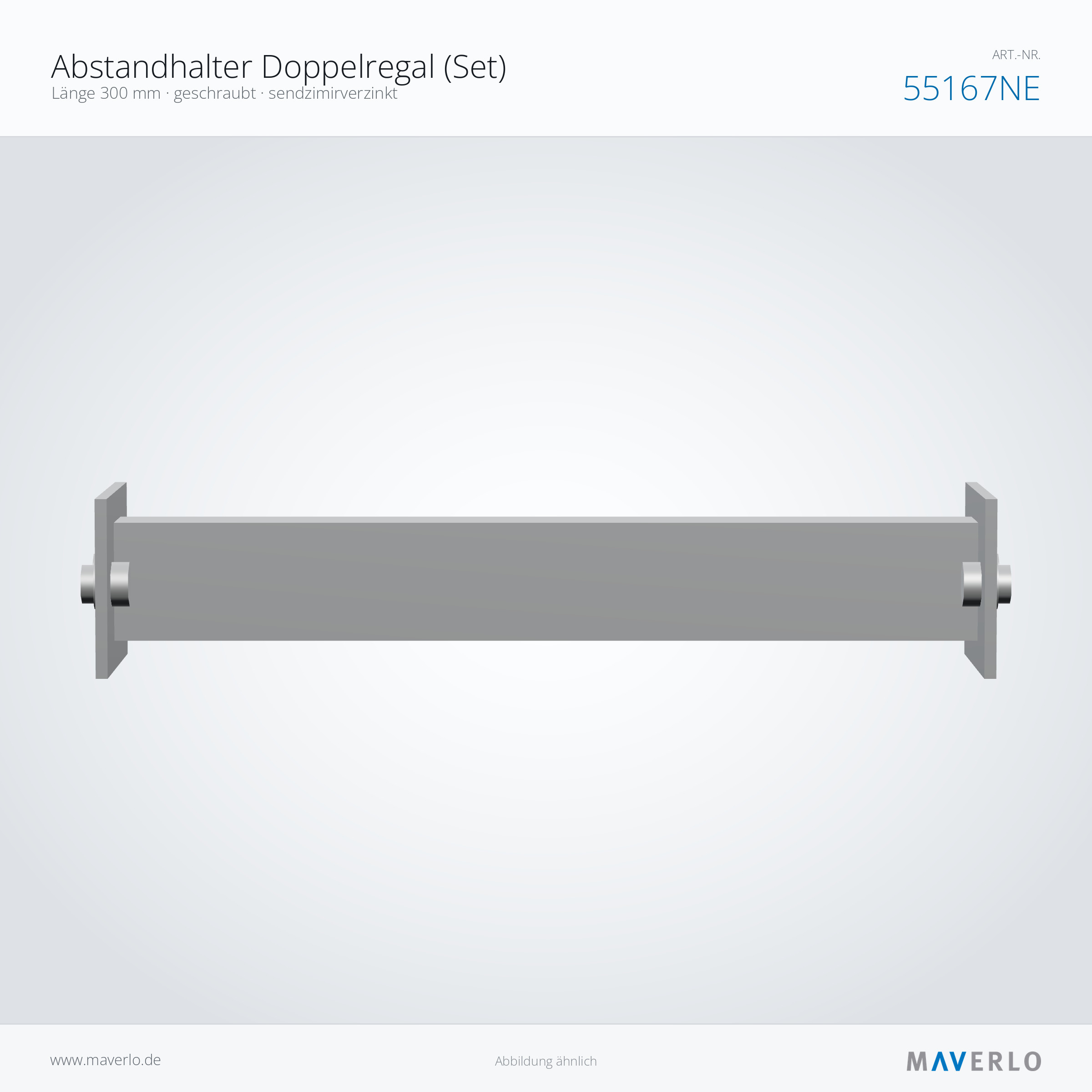 Abstandhalter Doppelregal 300 mm, verzinkt – NEDCON NR1 Palettenregal, Art.-Nr. 55167NE (Seitenansicht)