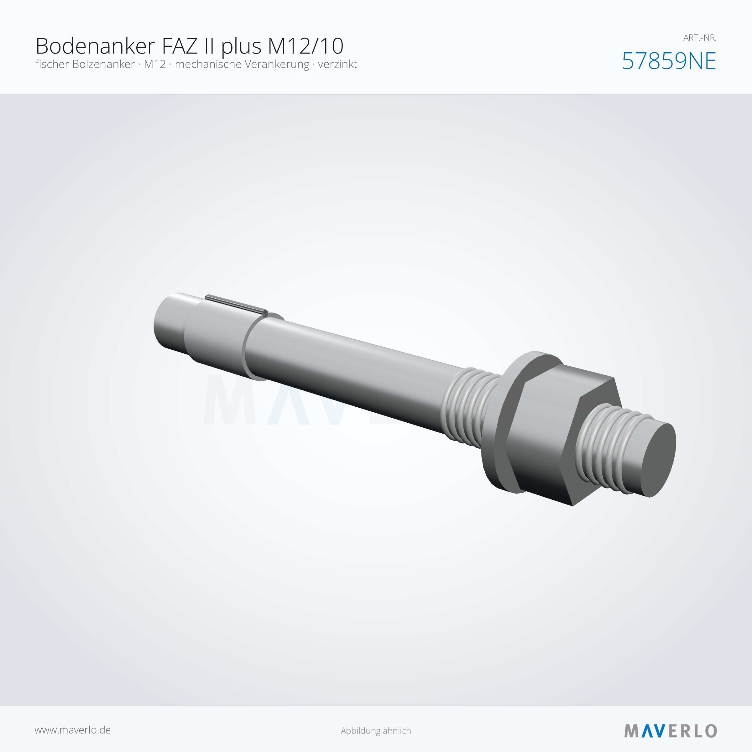 Bodenanker fischer FAZ II plus M12/10 – NEDCON NR1 Palettenregal, Art.-Nr. 57859NE (Perspektive)
