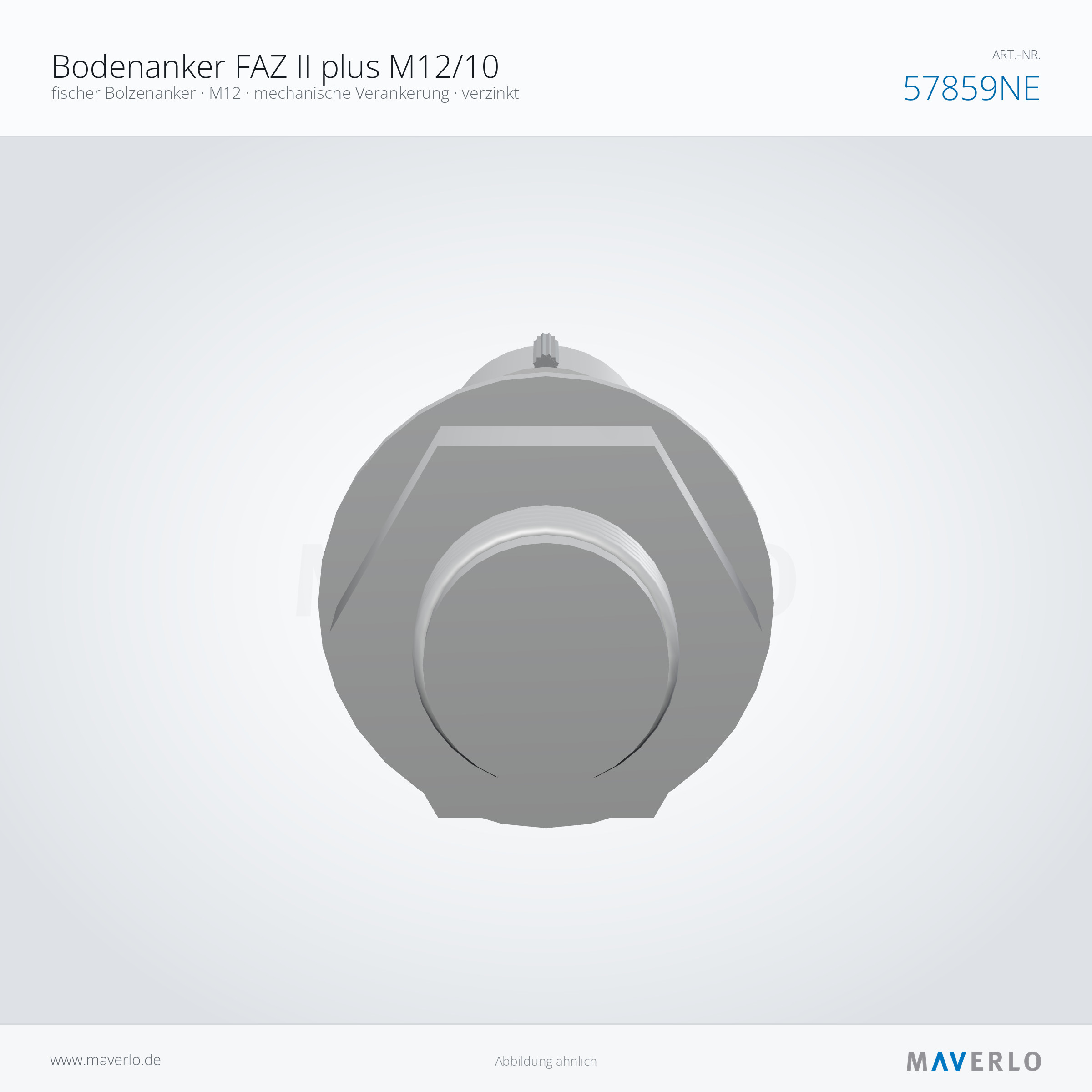 Bodenanker fischer FAZ II plus M12/10 – NEDCON NR1 Palettenregal, Art.-Nr. 57859NE (Queransicht)