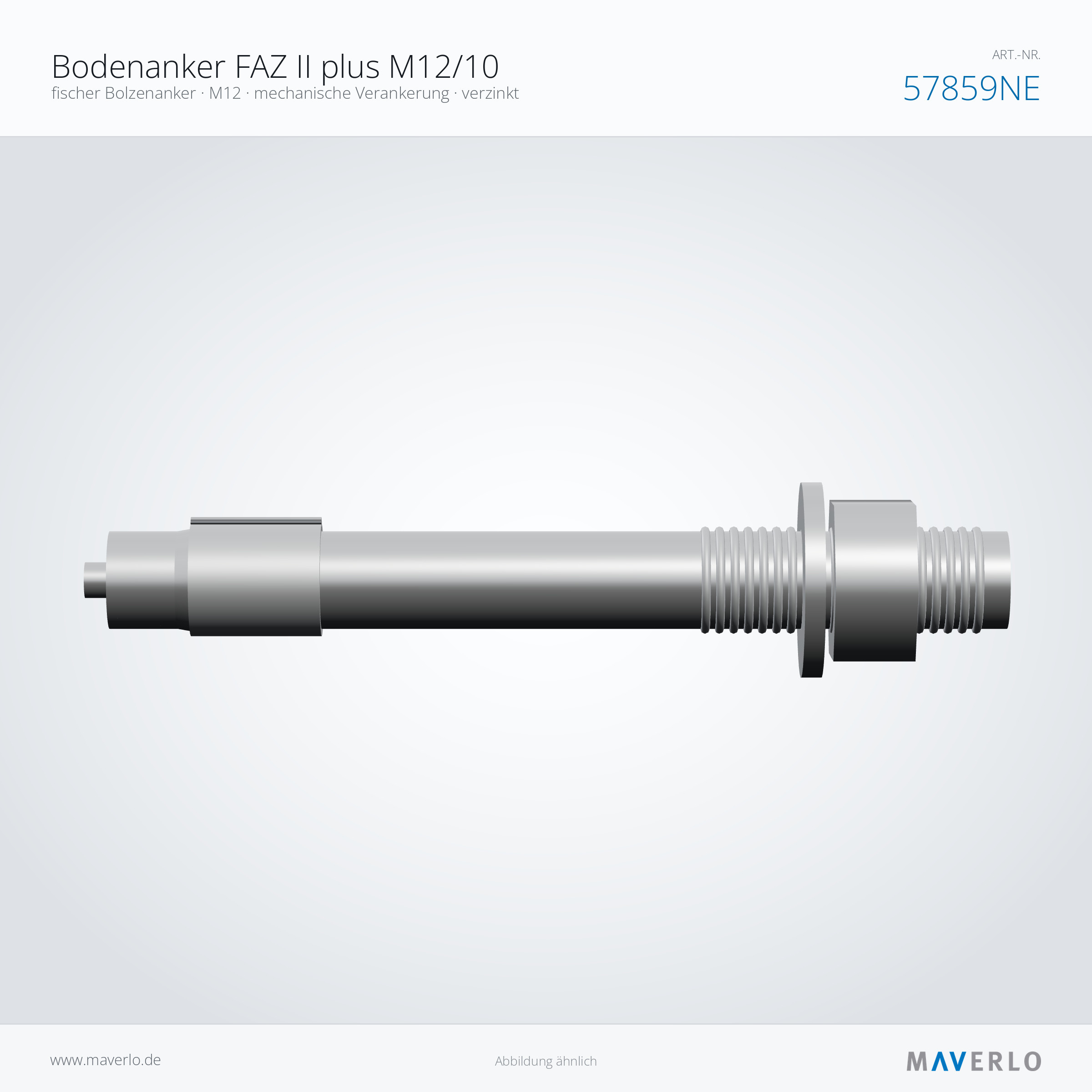 Bodenanker fischer FAZ II plus M12/10 – NEDCON NR1 Palettenregal, Art.-Nr. 57859NE (Seitenansicht)