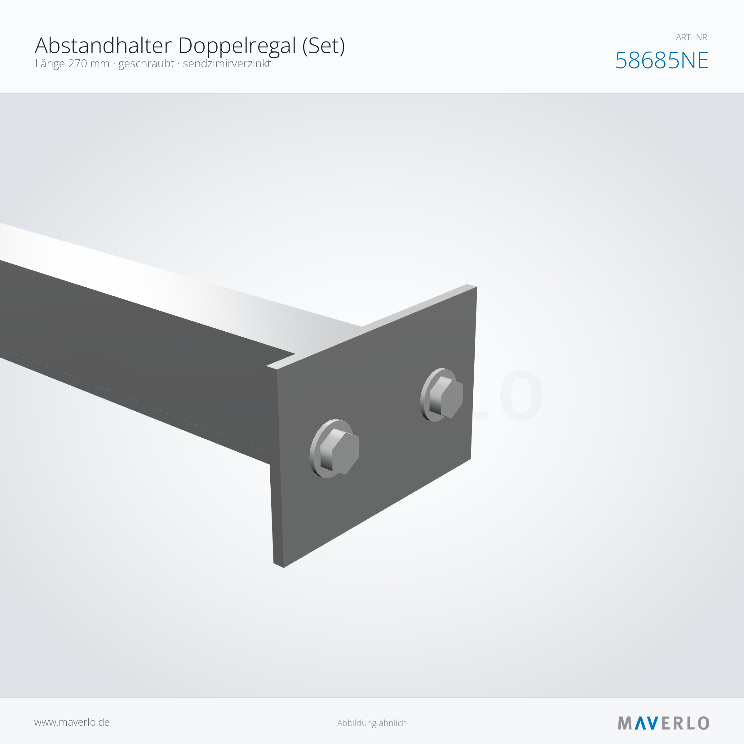 Abstandhalter Doppelregal 270 mm, verzinkt – NEDCON NR1 Palettenregal, Art.-Nr. 58685NE (Detailansicht)