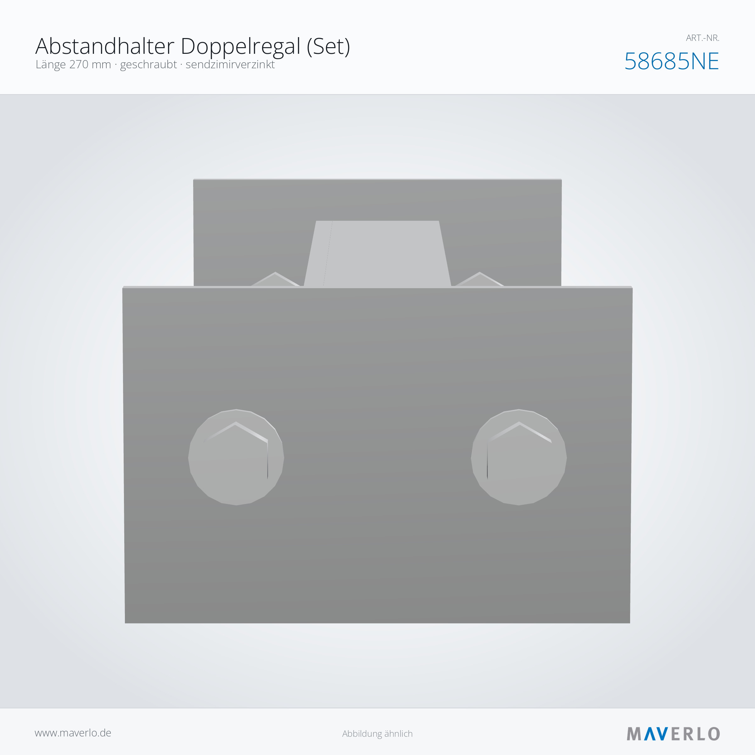 Abstandhalter Doppelregal 270 mm, verzinkt – NEDCON NR1 Palettenregal, Art.-Nr. 58685NE (Queransicht)