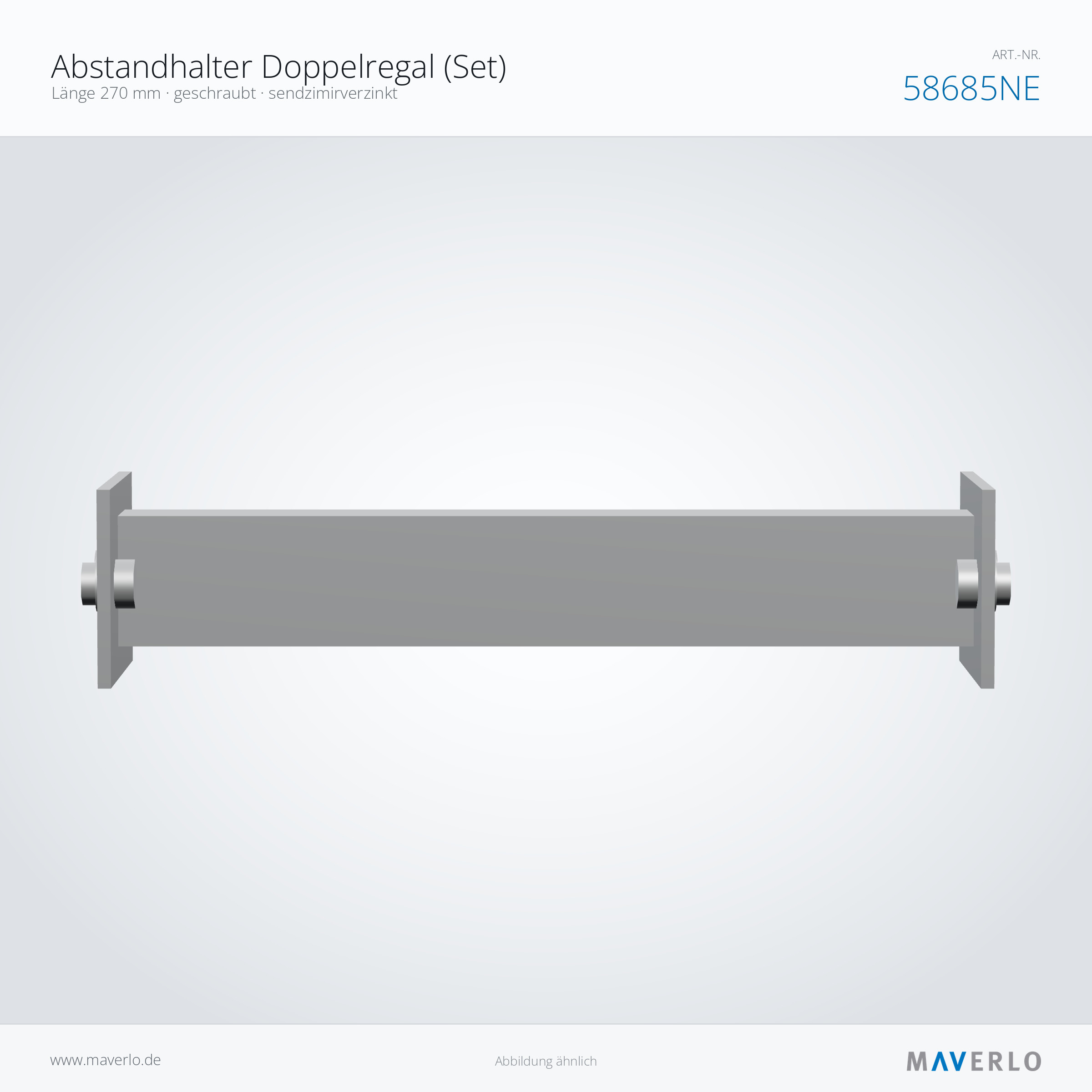 Abstandhalter Doppelregal 270 mm, verzinkt – NEDCON NR1 Palettenregal, Art.-Nr. 58685NE (Seitenansicht)