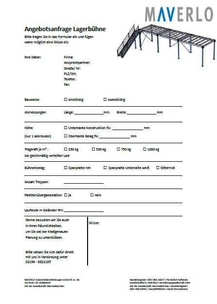 Bühnen Anfrage Formular