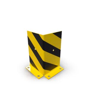 Eckaufnahme für Leitplankensystem, 200 mm, Stahl gelb/schwarz pulverbeschichtet