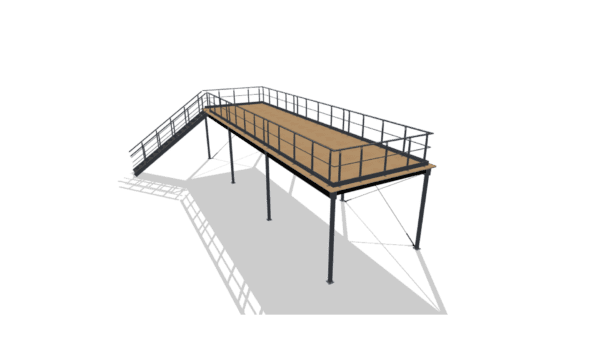 Lagerbühne 4.000 x 14.000 mm 500 kg/m² Oberkante Belag bis 3200 mm mit Treppe und Handlauf – Bild 3