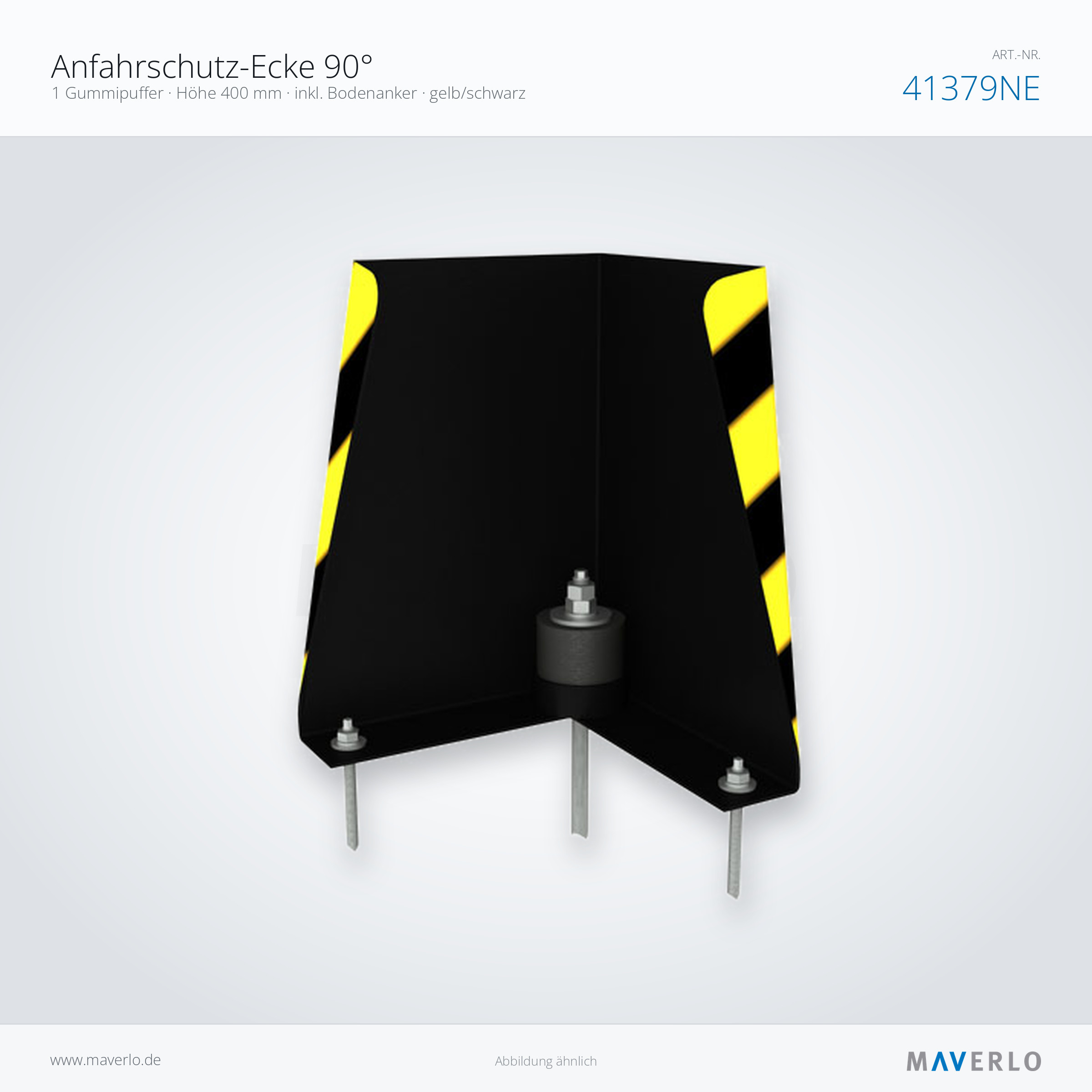 Set Anfahrschutz 90 Grad mit einem Puffe – NEDCON NR1 Palettenregal, Art.-Nr. 41379NE, Produktfoto