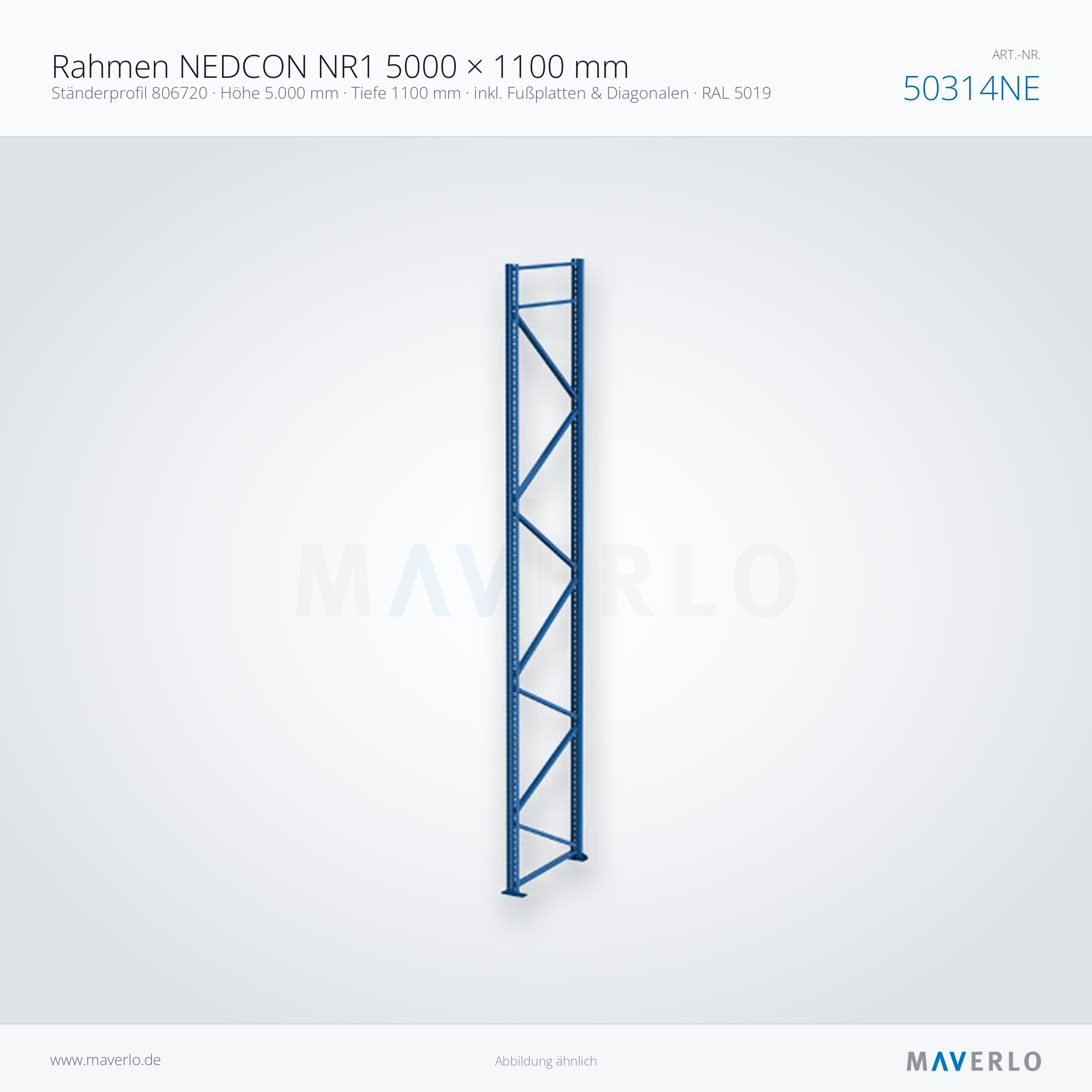 Rahmen NEDCON NR1 5000 × 1100 mm – NEDCON NR1 Palettenregal, Produktfoto