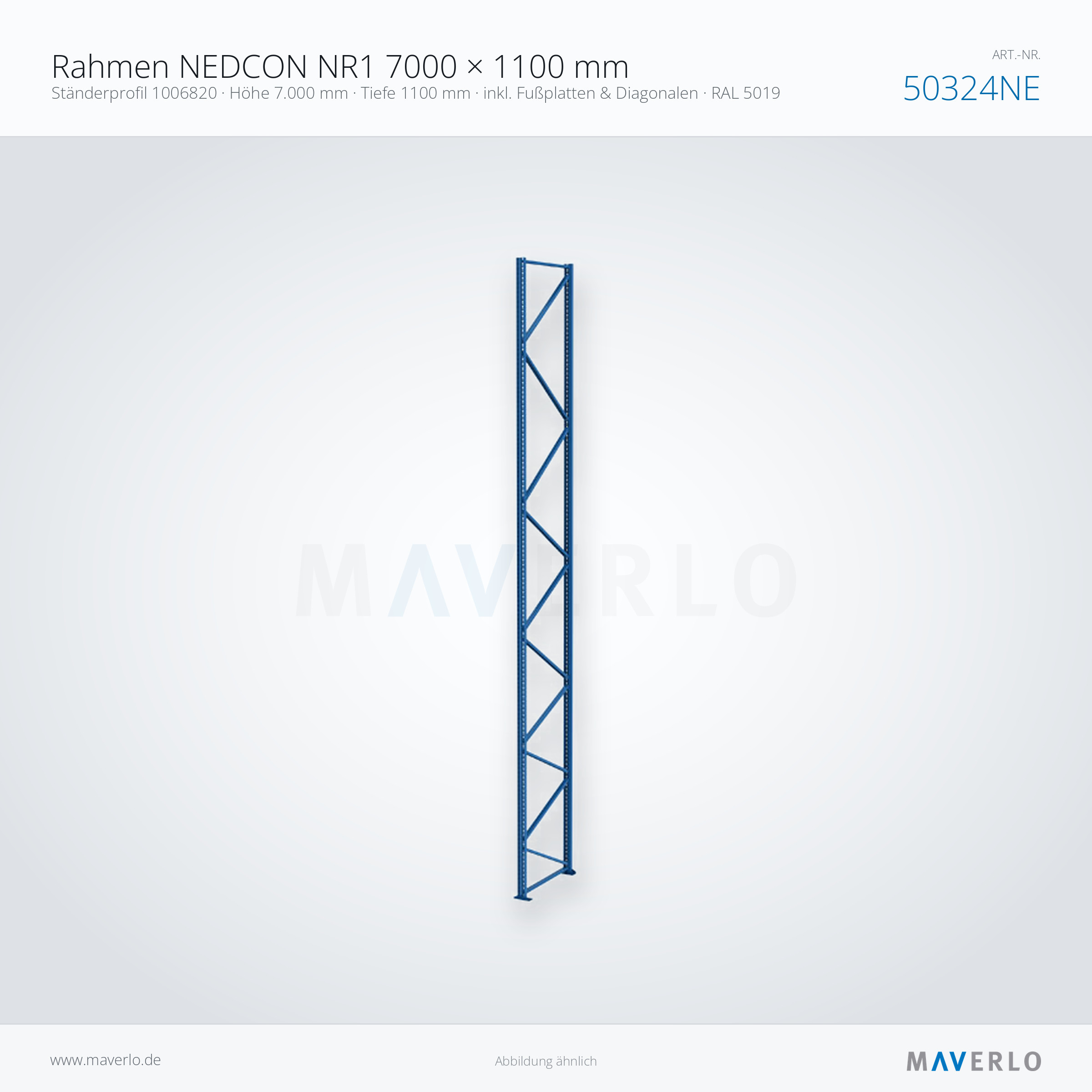 Rahmen NEDCON NR1 7000 × 1100 mm – NEDCON NR1 Palettenregal, Produktfoto