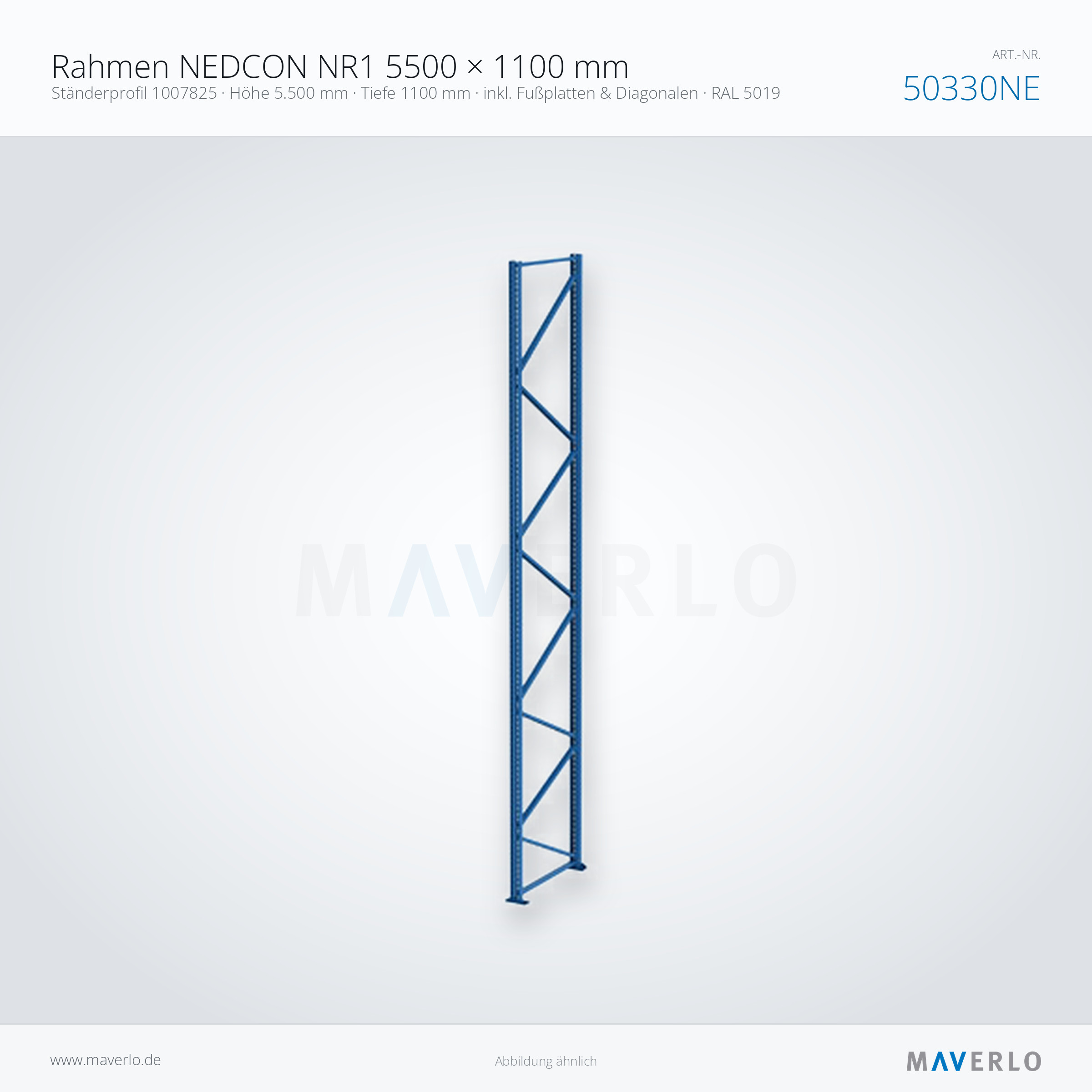 Rahmen NEDCON NR1 5500 × 1100 mm – NEDCON NR1 Palettenregal, Produktfoto