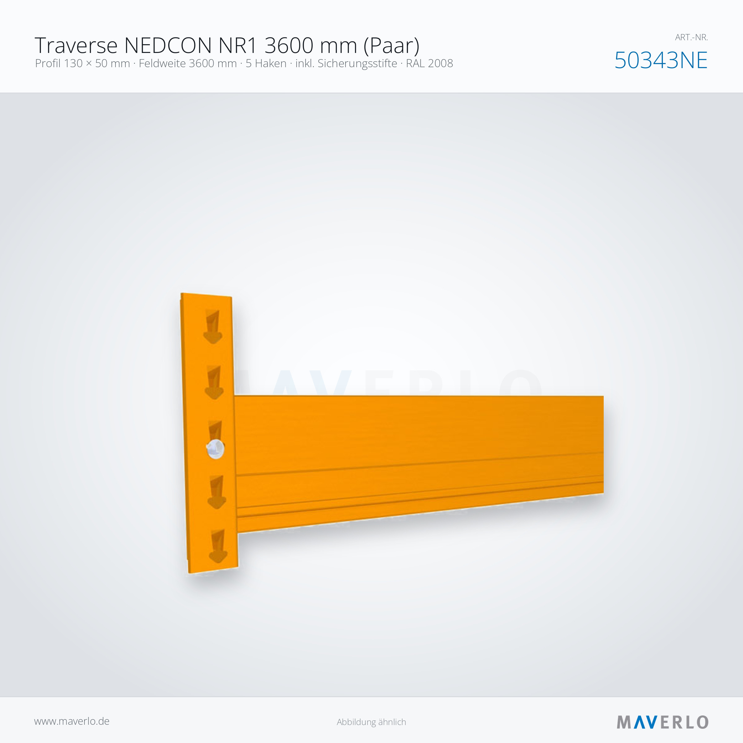 Traverse NEDCON NR1 3600 mm (Paar) – NEDCON NR1 Palettenregal, Produktfoto
