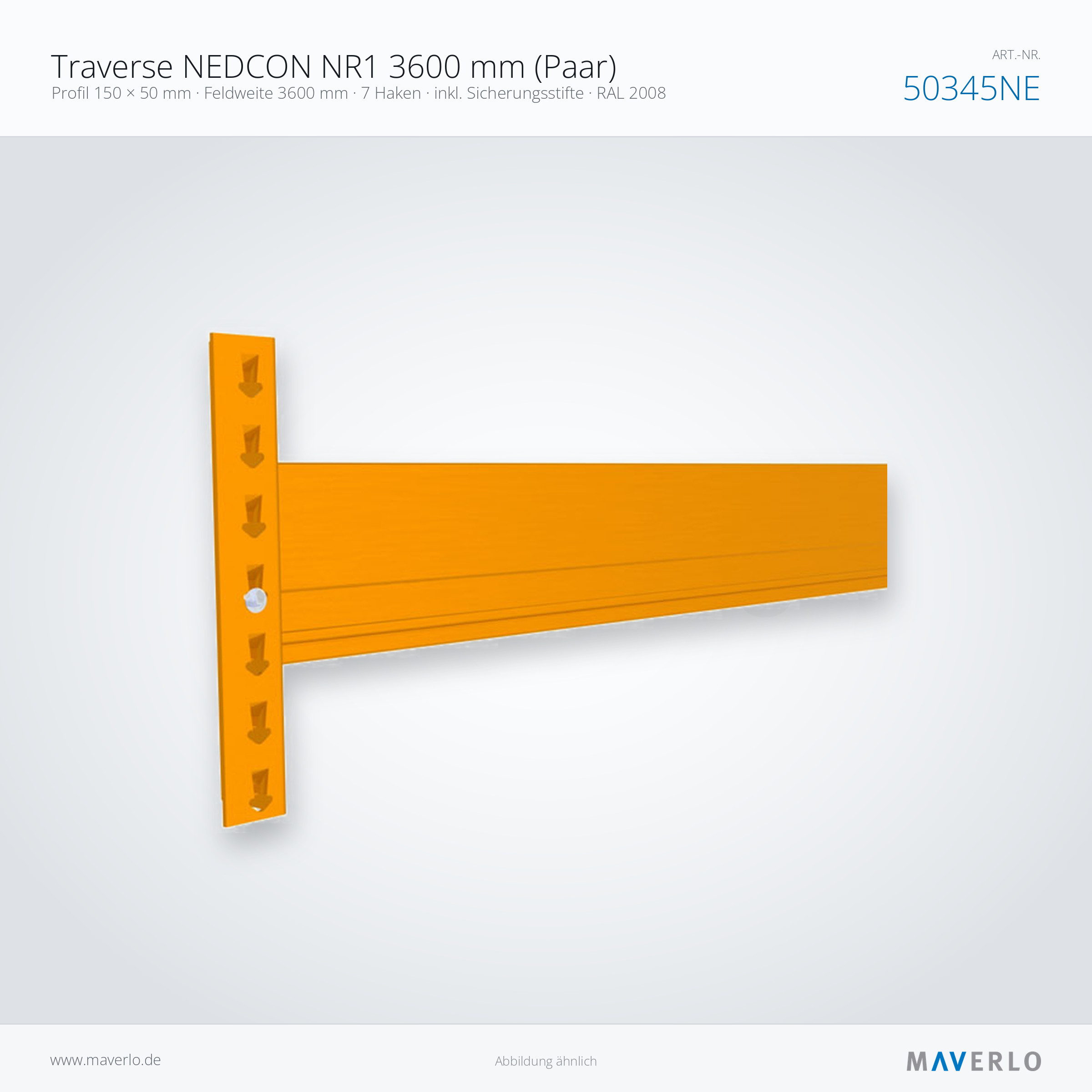Traverse NEDCON NR1 3600 mm (Paar) – NEDCON NR1 Palettenregal, Produktfoto