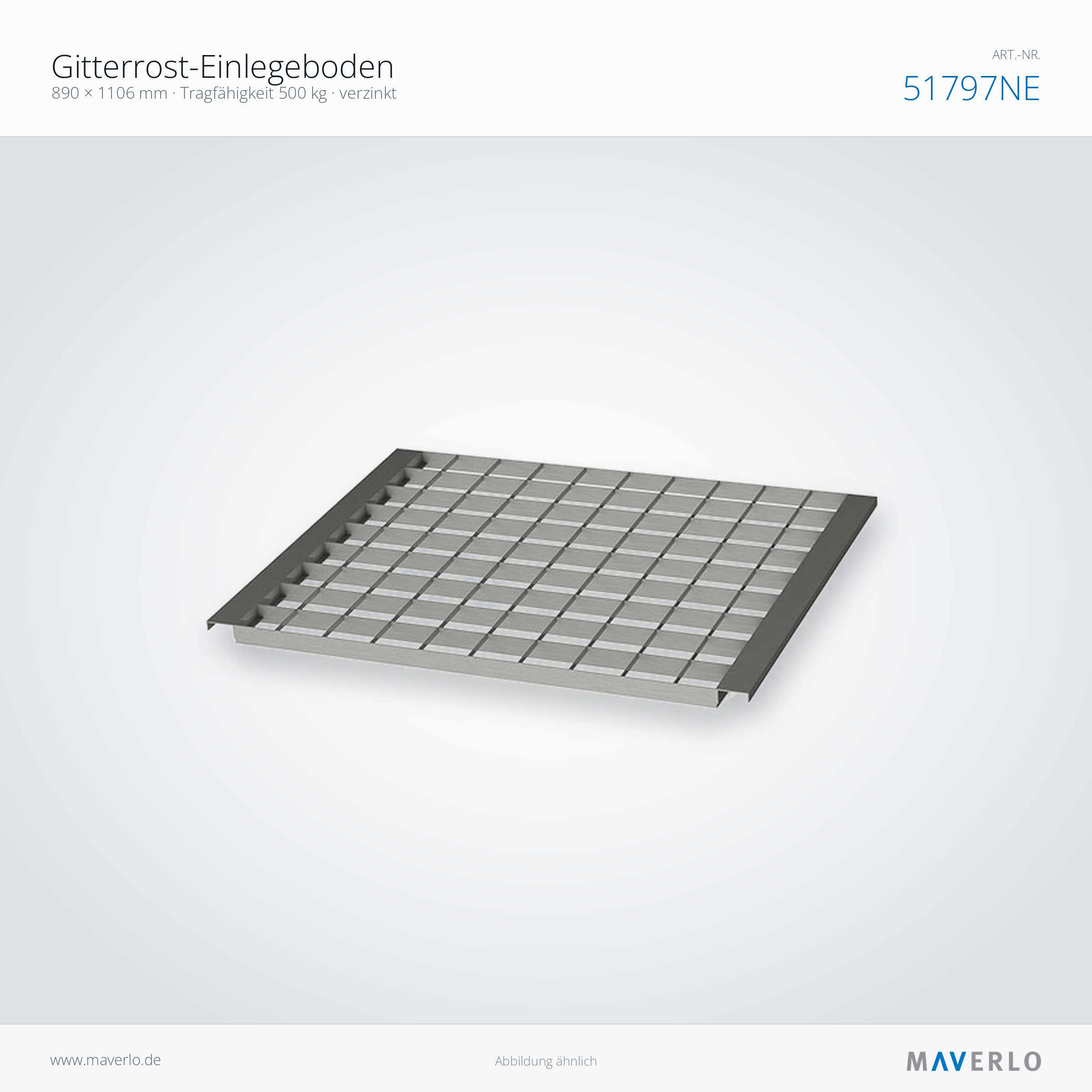 Grating panel 890x1106 mm, UDL 500 kg – NEDCON NR1 Palettenregal, Art.-Nr. 51797NE, Produktfoto