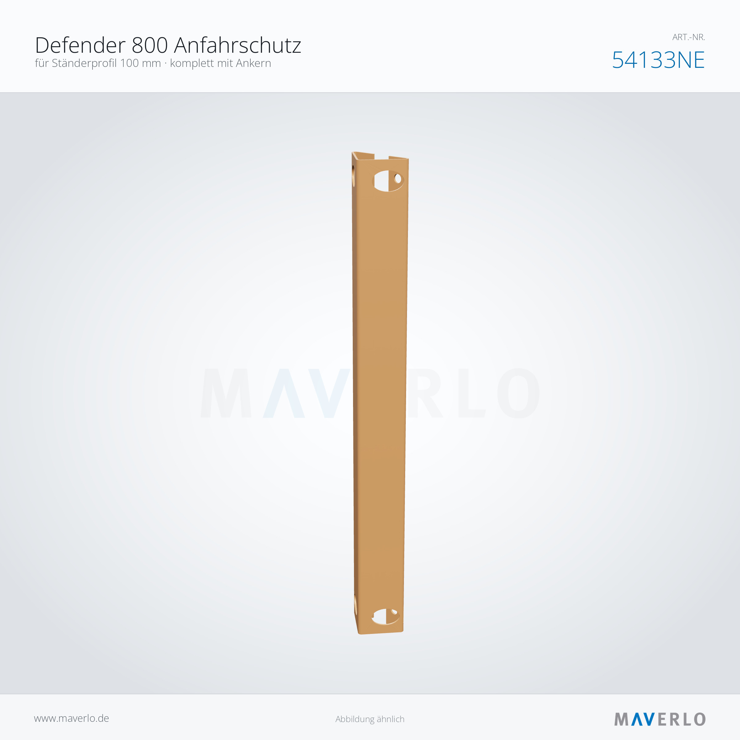 Defender 800 Anfahrschutz – für Ständerprofil 100 mm · komplett mit Ankern – NEDCON NR1 Palettenregal, Art.-Nr. 54133NE (Perspektive)