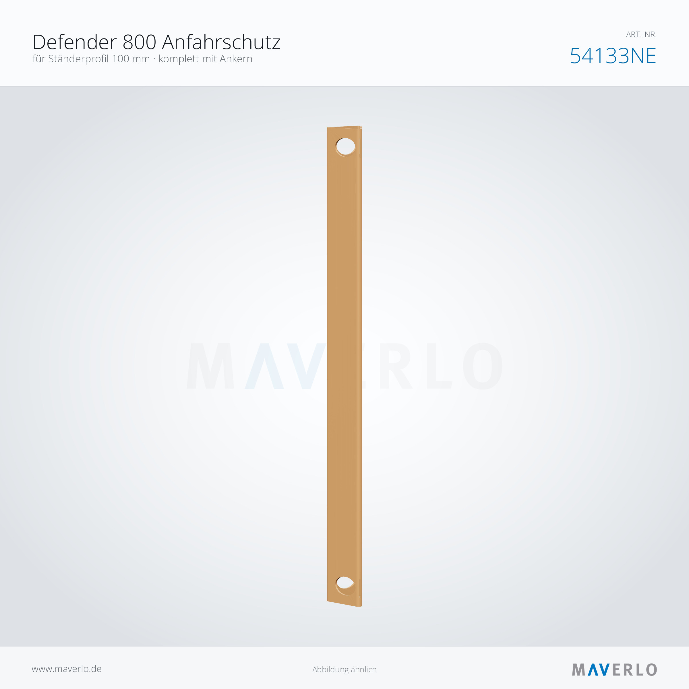 Defender 800 Anfahrschutz – für Ständerprofil 100 mm · komplett mit Ankern – NEDCON NR1 Palettenregal, Art.-Nr. 54133NE (Queransicht)