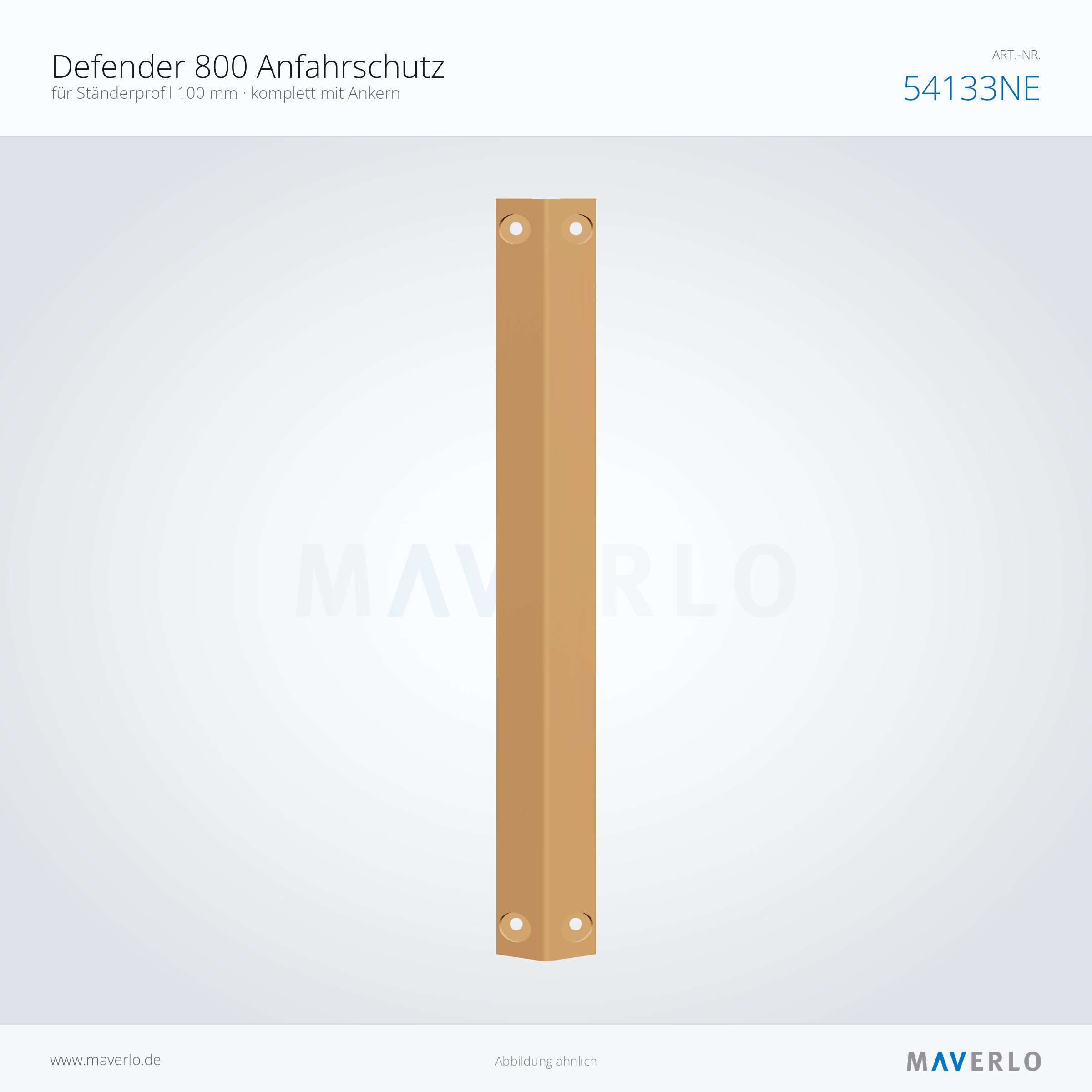 Defender 800 Anfahrschutz – für Ständerprofil 100 mm · komplett mit Ankern – NEDCON NR1 Palettenregal, Art.-Nr. 54133NE (Seitenansicht)