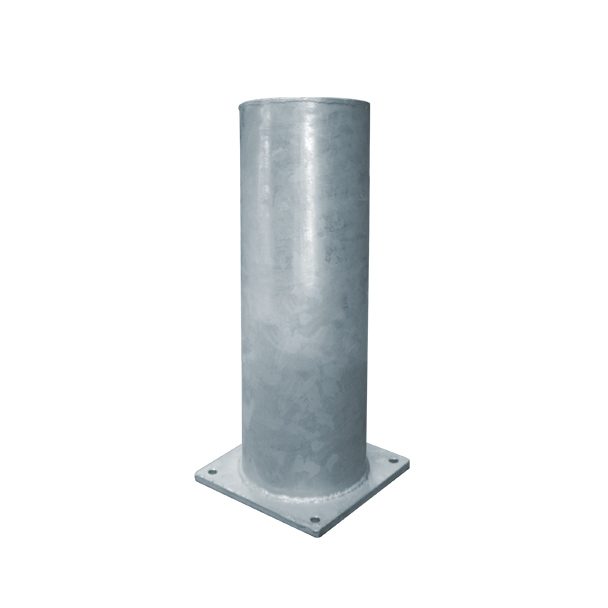 Rammschutzpoller, Ø 152 mm, 400 mm, Stahl feuerverzinkt, zum Aufdübeln