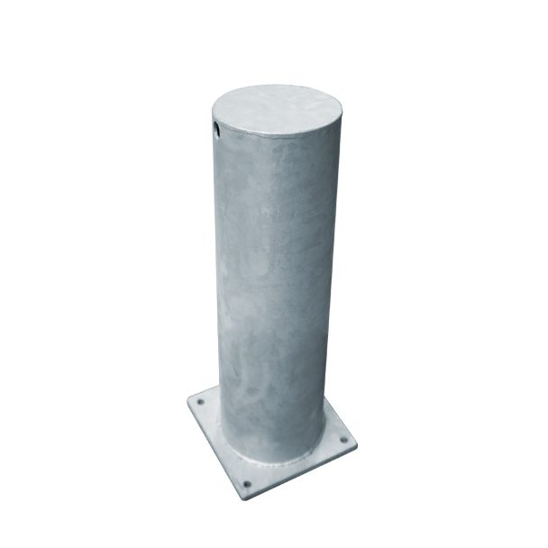 Rammschutzpoller, Ø 152 mm, 400 mm, Stahl feuerverzinkt, zum Aufdübeln – Bild 2