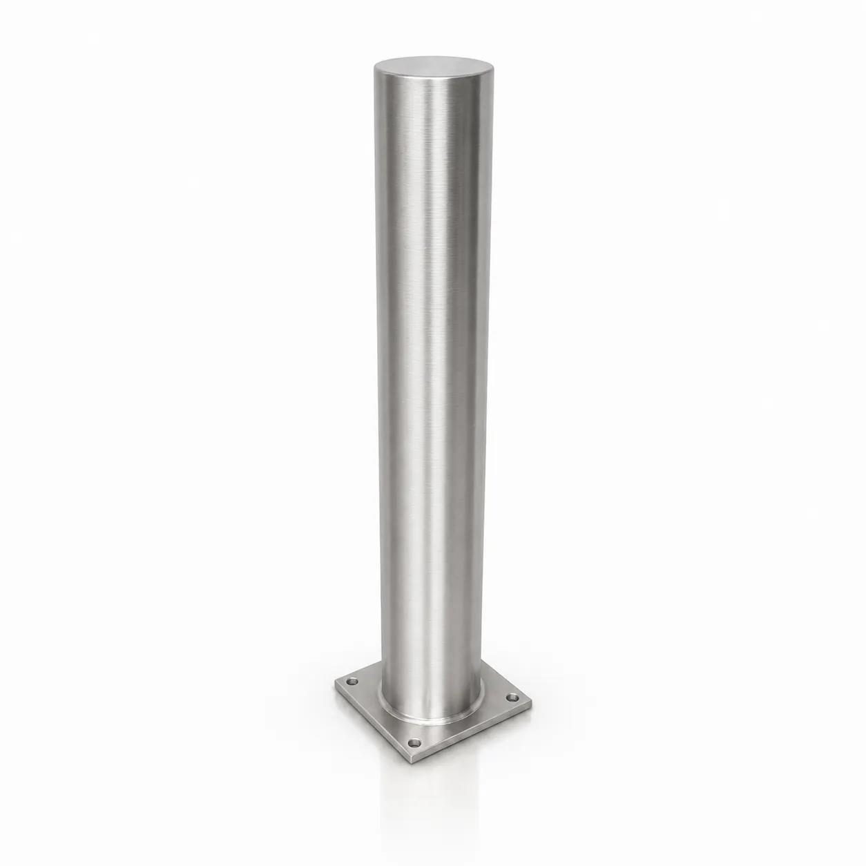 Rammschutzpoller, Ø 108 mm, 1000 mm, Edelstahl geschliffen, zum Aufdübeln – Bild 5