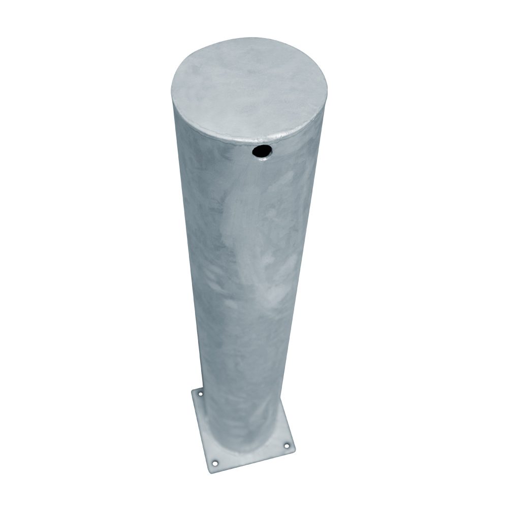 Rammschutzpoller, Ø 60,3 mm, 1200 mm, Stahl feuerverzinkt, zum Aufdübeln – Bild 3