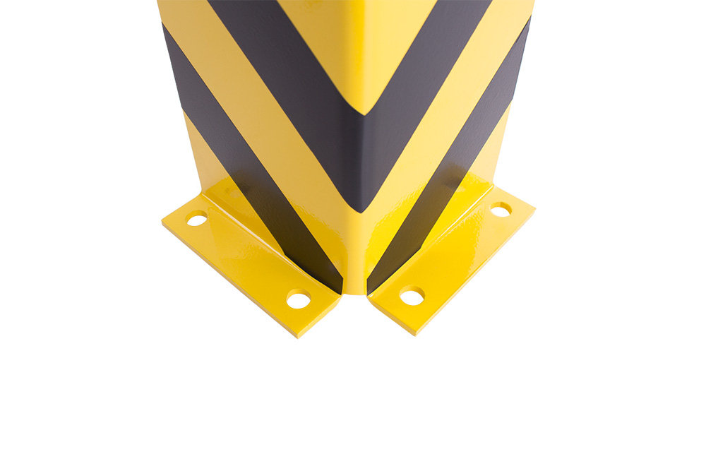 Regal-Anfahrschutz L-Form, 300 mm, 3 mm Materialstärke, Stahl gelb/schwarz pulverbeschichtet – Bild 5