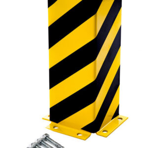 Regal-Anfahrschutz U-Form, 400 mm, 5 mm Materialstärke, Stahl gelb/schwarz pulverbeschichtet