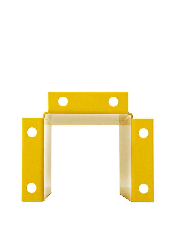 Regal-Anfahrschutz U-Form, 400 mm, 5 mm Materialstärke, Stahl gelb/schwarz pulverbeschichtet – Bild 2