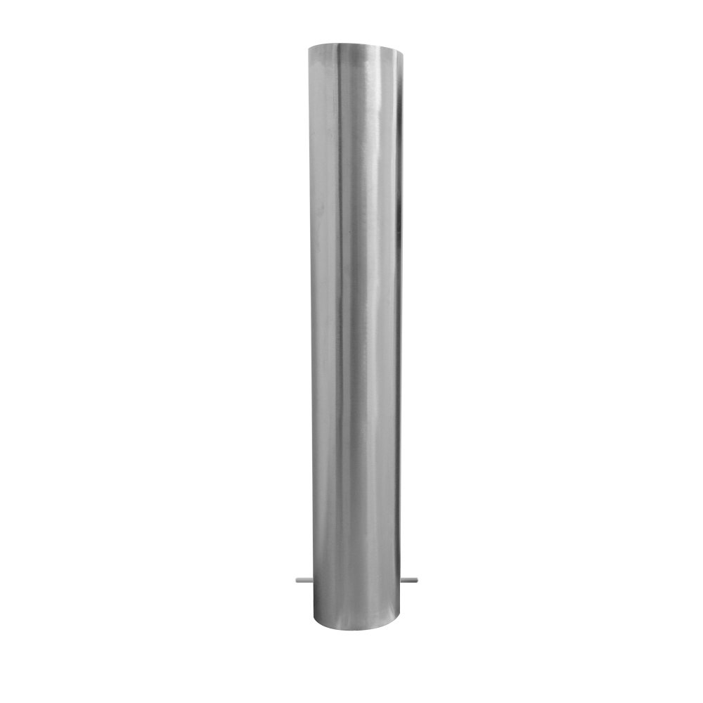 Rammschutzpoller, Ø 60,3 mm, 1000 mm, Edelstahl geschliffen, zum Einbetonieren
