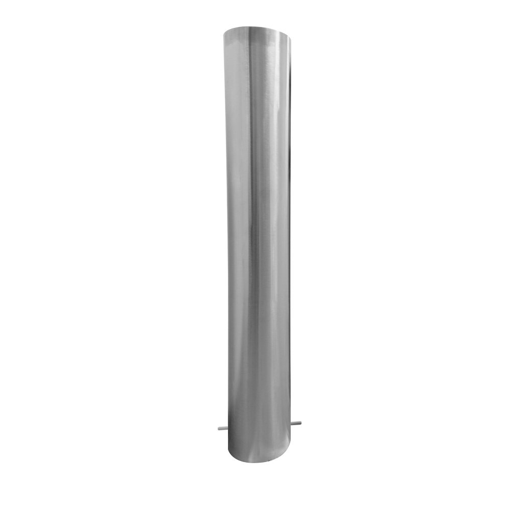 Rammschutzpoller, Ø 60,3 mm, 1000 mm, Edelstahl geschliffen, zum Einbetonieren – Bild 2