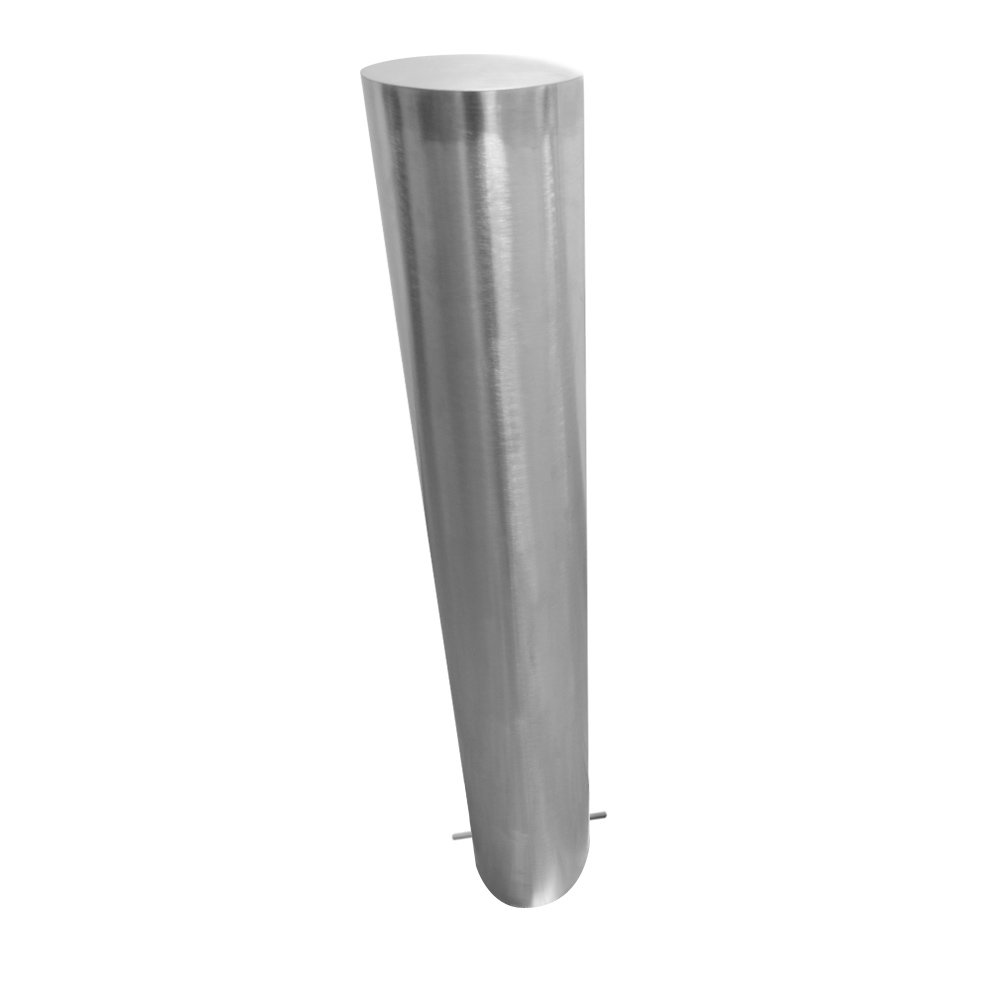 Rammschutzpoller, Ø 60,3 mm, 1000 mm, Edelstahl geschliffen, zum Einbetonieren – Bild 3