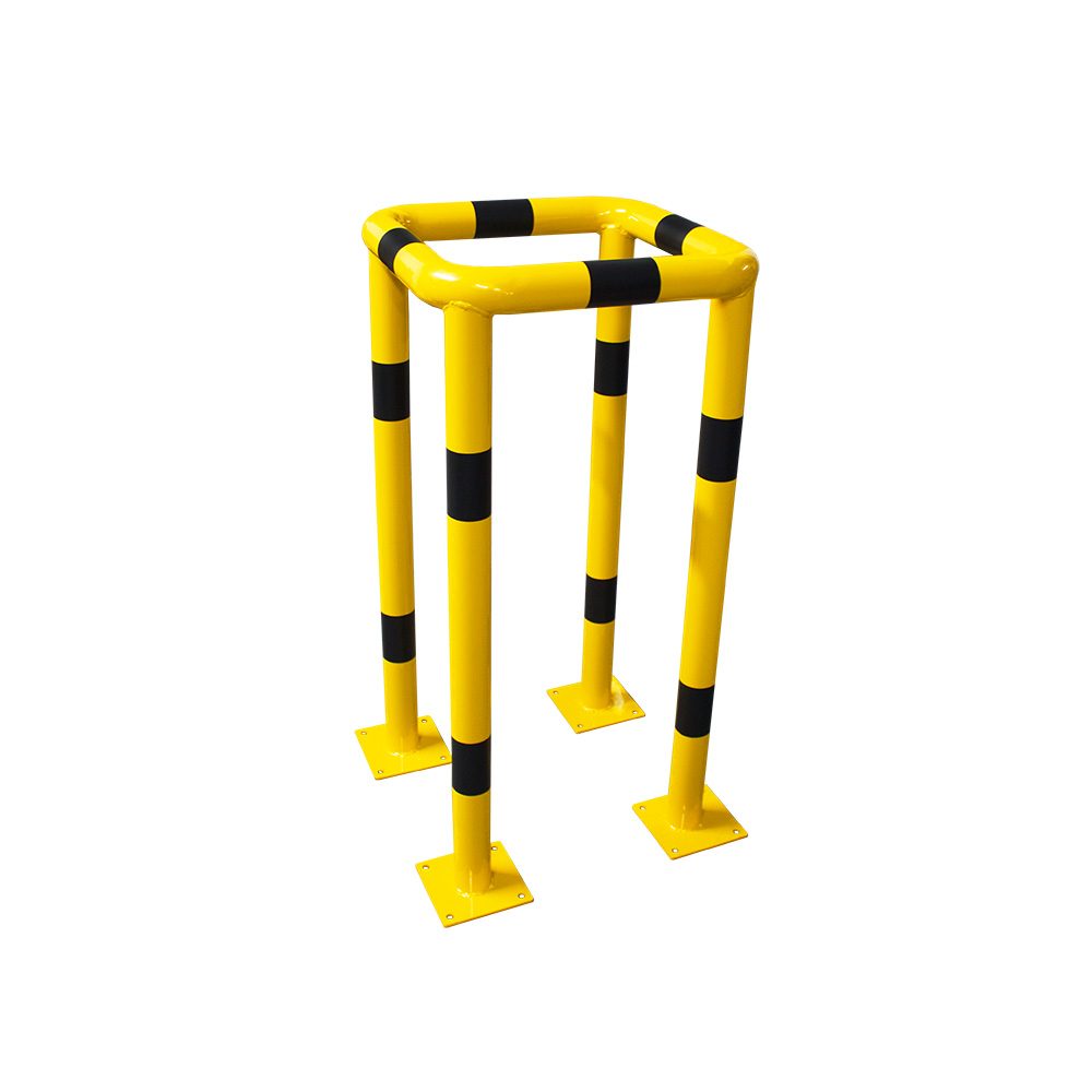 Säulen-Anfahrschutz, Ø 88,9 mm, H 700 mm, L 700 mm, B 700 mm, Stahl gelb/schwarz pulverbeschichtet – Bild 2