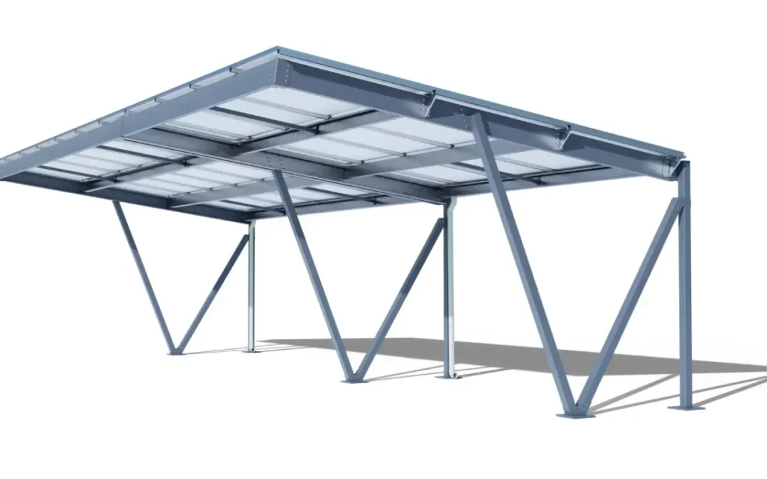 Solar Carport als nachhaltige Energiequelle und Überdachungslösung für Unternehmen, Städte und Kommunen, ideal zur Reduktion von CO2-Emissionen und Energiekosten