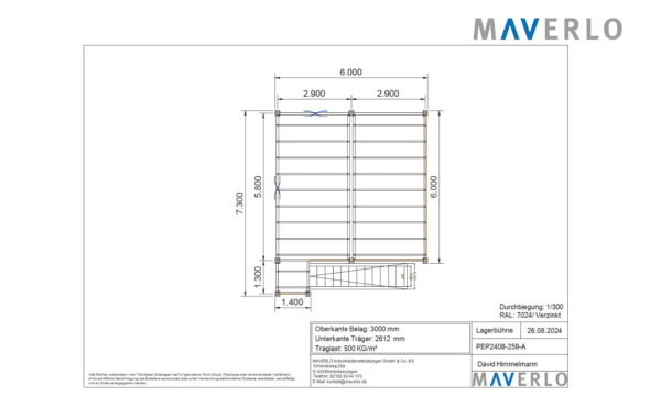 Lagerbühne mit Treppe und Podest 6.000 * 6.000 mm 500 kg/m² – Bild 6